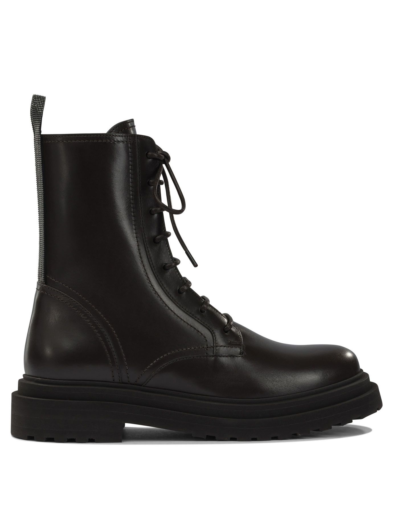 Brunello Cucinelli Shiny Loop Detail Lace-Up Ankle Boots IT 40 Women - USA Duties Paid