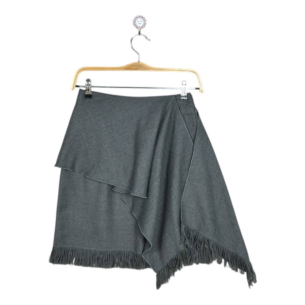 Valentino Vintage Valentino Garavani Fringe Asymmetric Wool Skirt Size 25" / US 0 / IT 36 - 2 Thumbnail