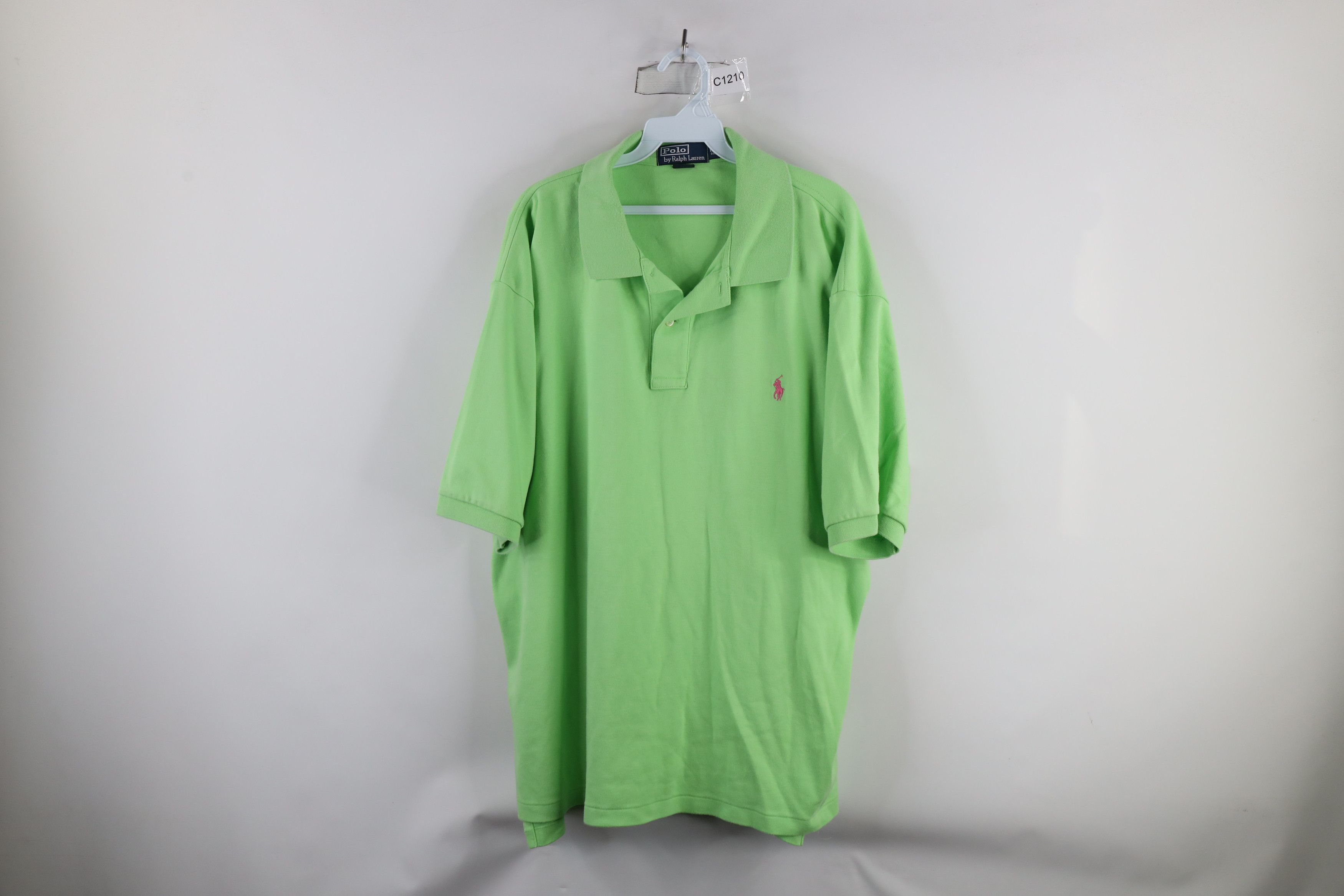 Ralph Lauren × Vintage Vintage 90s Ralph Lauren Collared Polo Shirt Lime Green Size US XXL / EU 58 / 5 - 1 Thumbnail