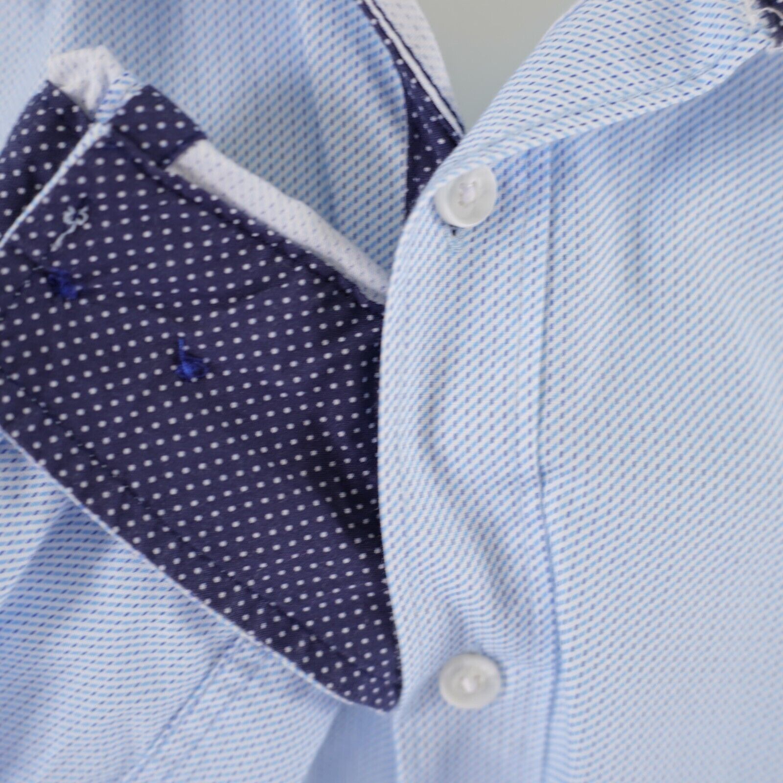 Designer Construct Stretch Slim Fit 15.5 34-35 Blue Check Flip Cuff C Size US M / EU 48-50 / 2 - 3 Thumbnail