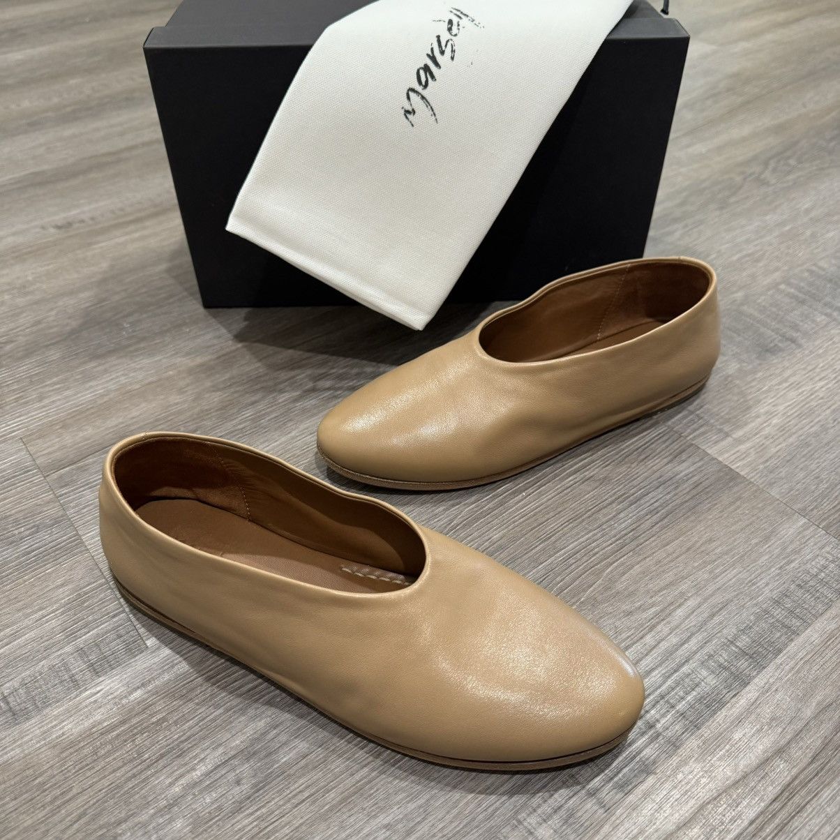 Marsell Marsell Coltellaccio Ballerina Pelle Vitello Nocciola Flats Size US 6 / IT 36 - 1 Thumbnail