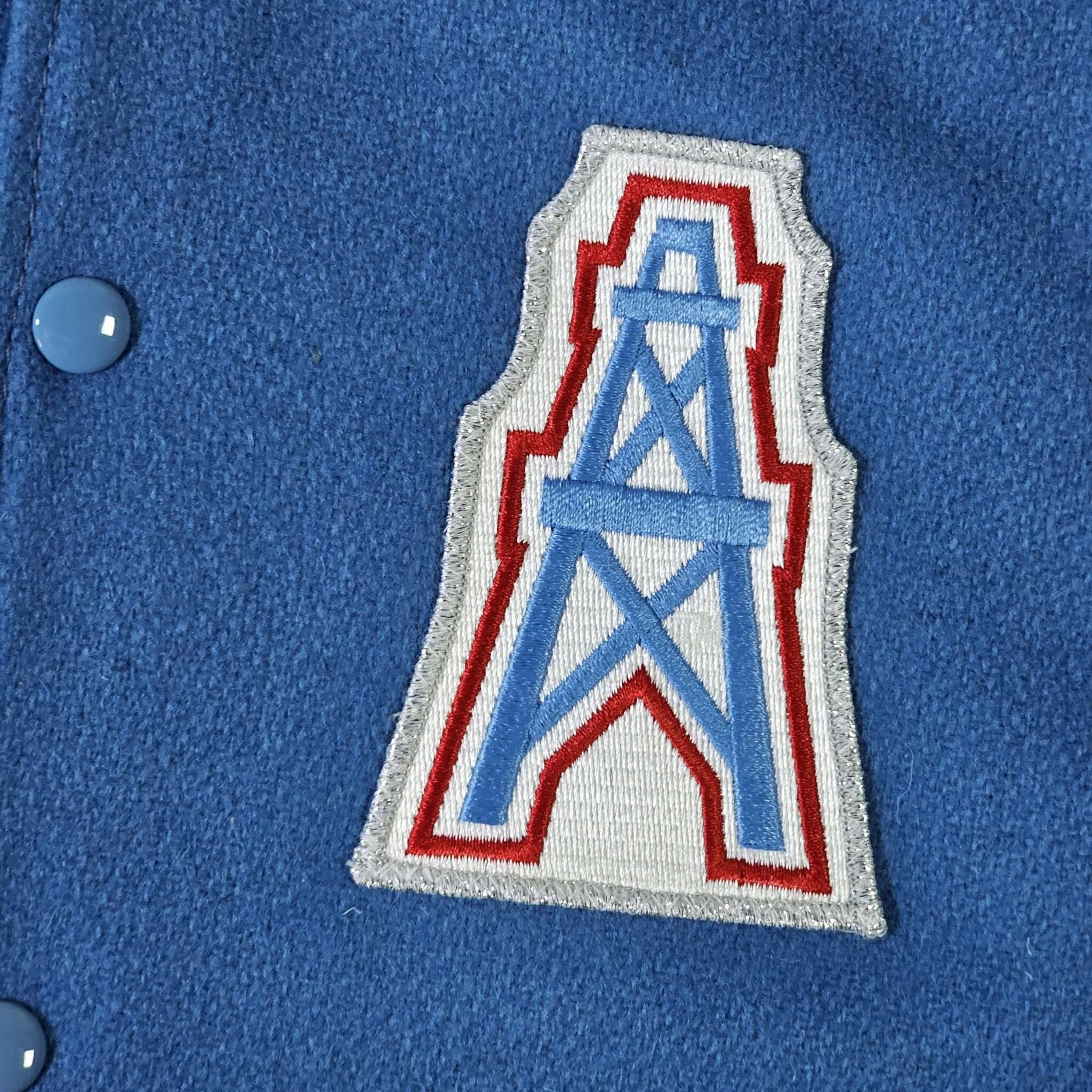 NFL Houston Oilers Vintage 80s Letterman Varsity Jacket Size US M / EU 48-50 / 2 - 5 Thumbnail