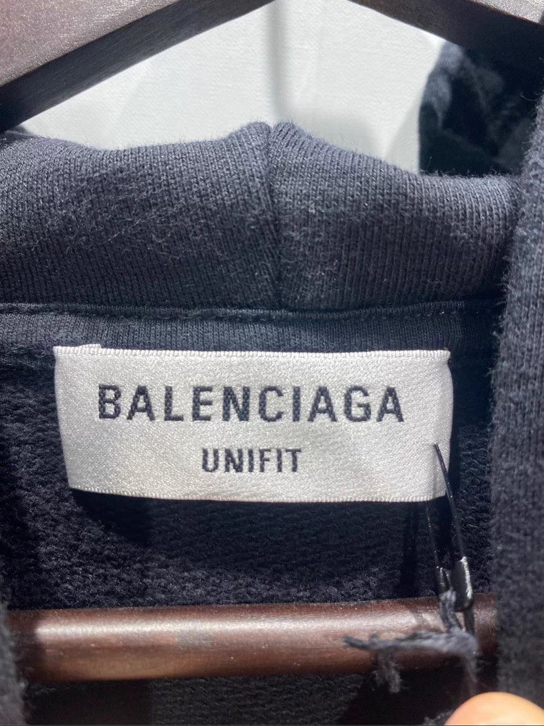 Balenciaga Balenciaga Letter Printed Hooded Long Sleeve T-Shirt Black Size US XS / EU 42 / 0 - 3 Thumbnail
