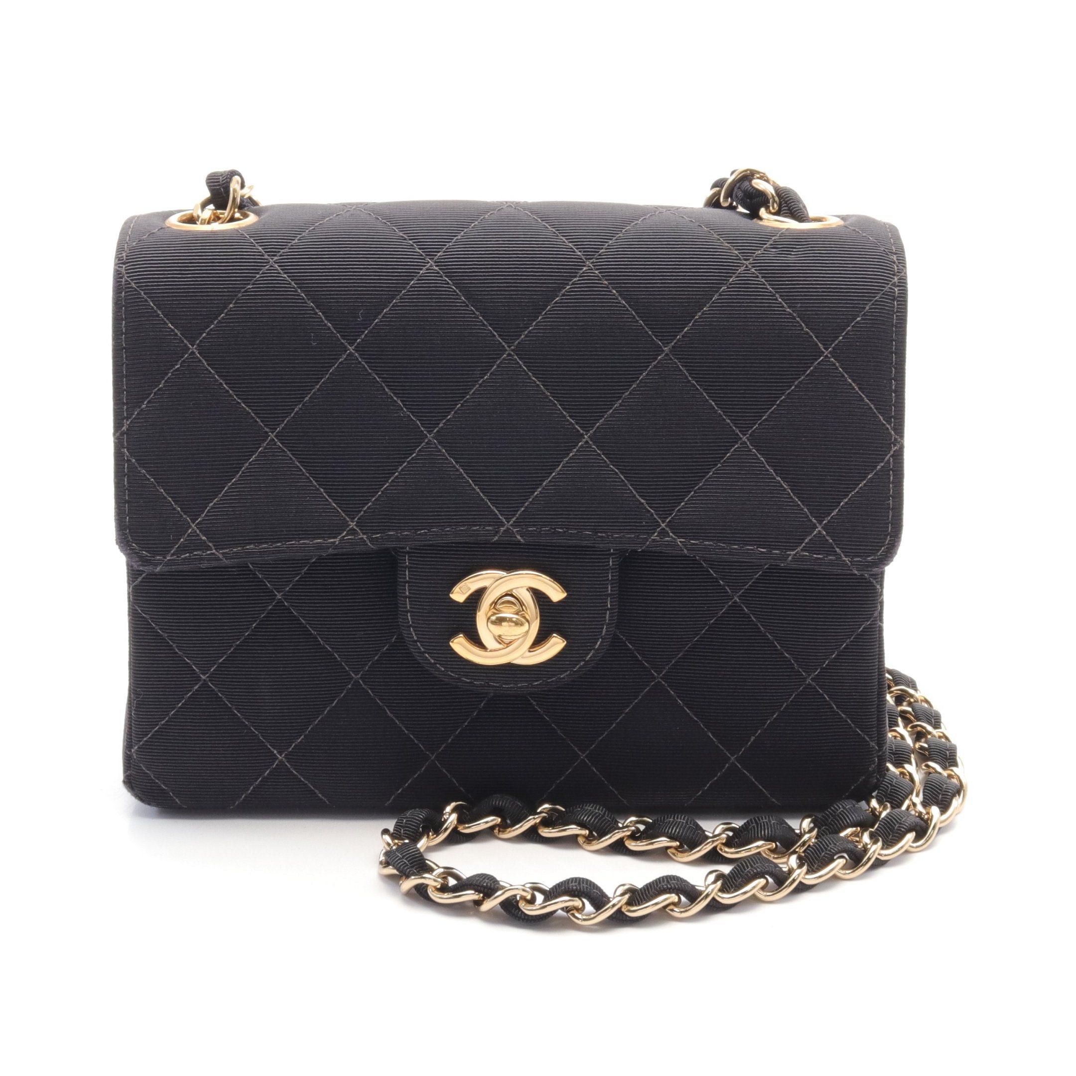 Chanel Chanel Mini Matelasse Chain Shoulder Bag Canvas Black Gold Hardware Size ONE SIZE - 1 Thumbnail