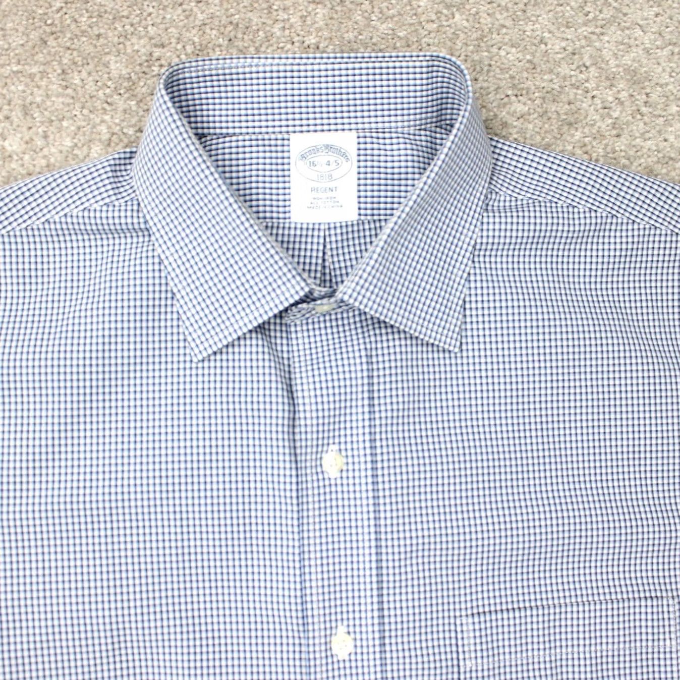 Brooks Brothers Brooks Brothers Regent Shirt Mens 16 1/2, 4/5 Blue Non-Iron L/S Button Dress Shirt Regular Size US XL / EU 56 / 4 - 7 Thumbnail
