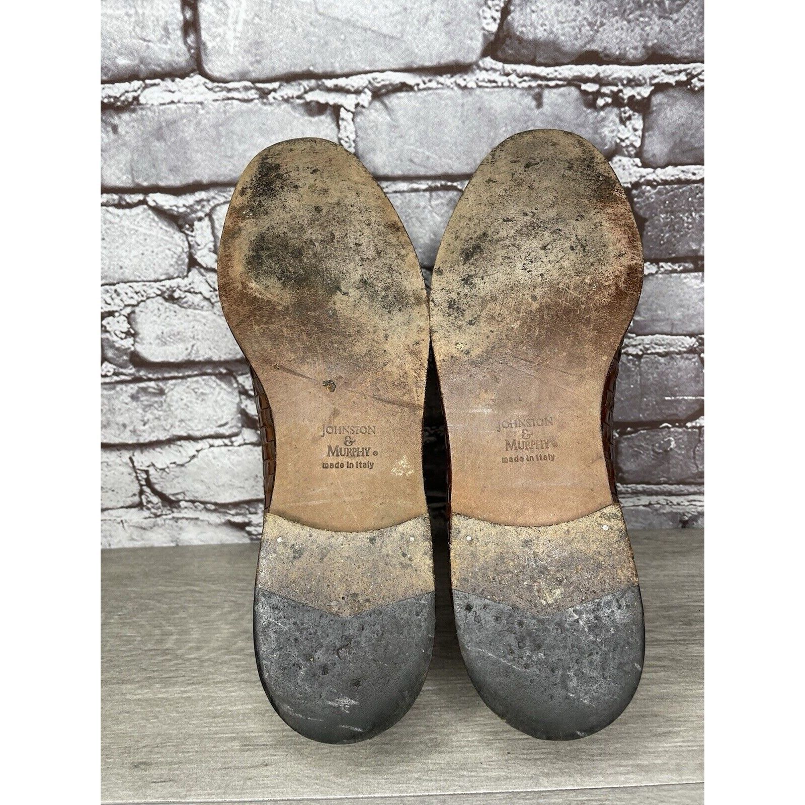 Johnston & Murphy Johnston & Murphy Brown Leather Woven Kiltie Tassel Loafers Size US 12 / EU 45 - 9 Thumbnail
