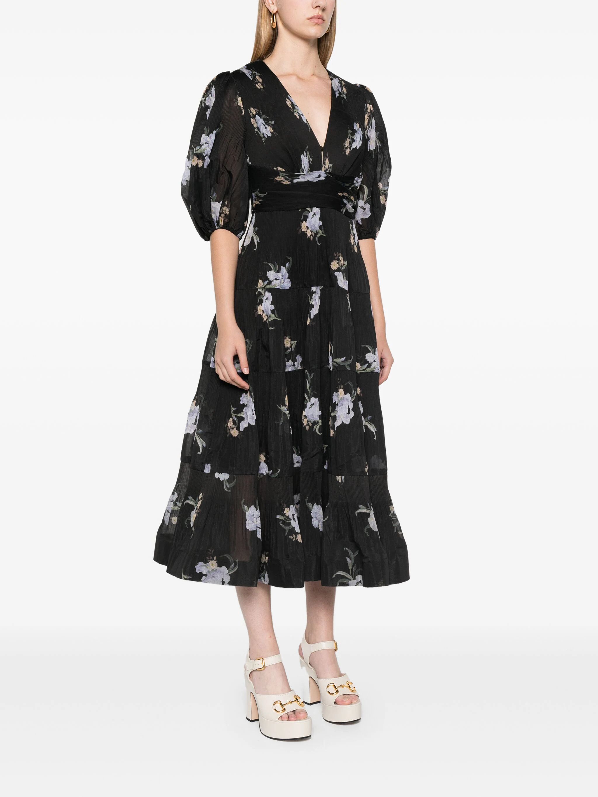 Zimmermann o1s22i1n1024 Pleated Organza Mini Dress in Black Size S / US 4 / IT 40 - 3 Thumbnail