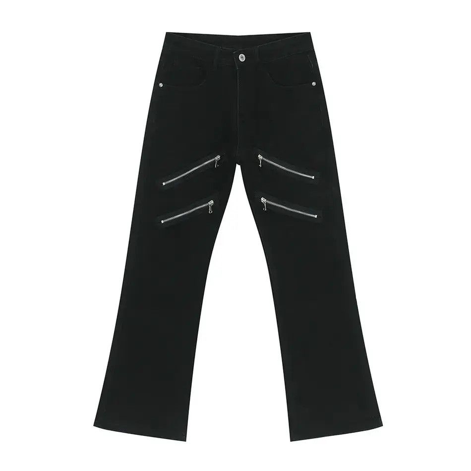 Japanese Brand Retro loose patchwork zipper jeans Size US 32 / EU 48 - 6 Thumbnail