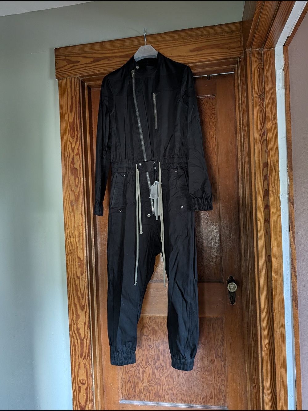 Rick Owens FW21 Lambskin Leather Tight Gary Flightsuit in Eggplant