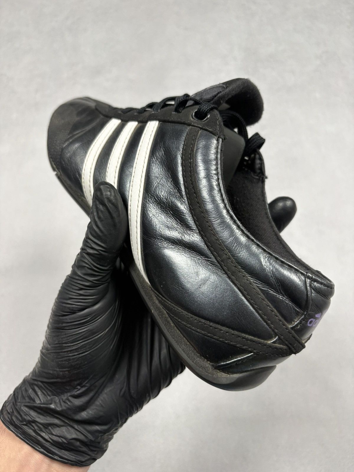 Adidas Vintage Adidas Leather Trainers Y2K 00s Sneakers 2007 Black Size US 7 / IT 37 - 16 Thumbnail