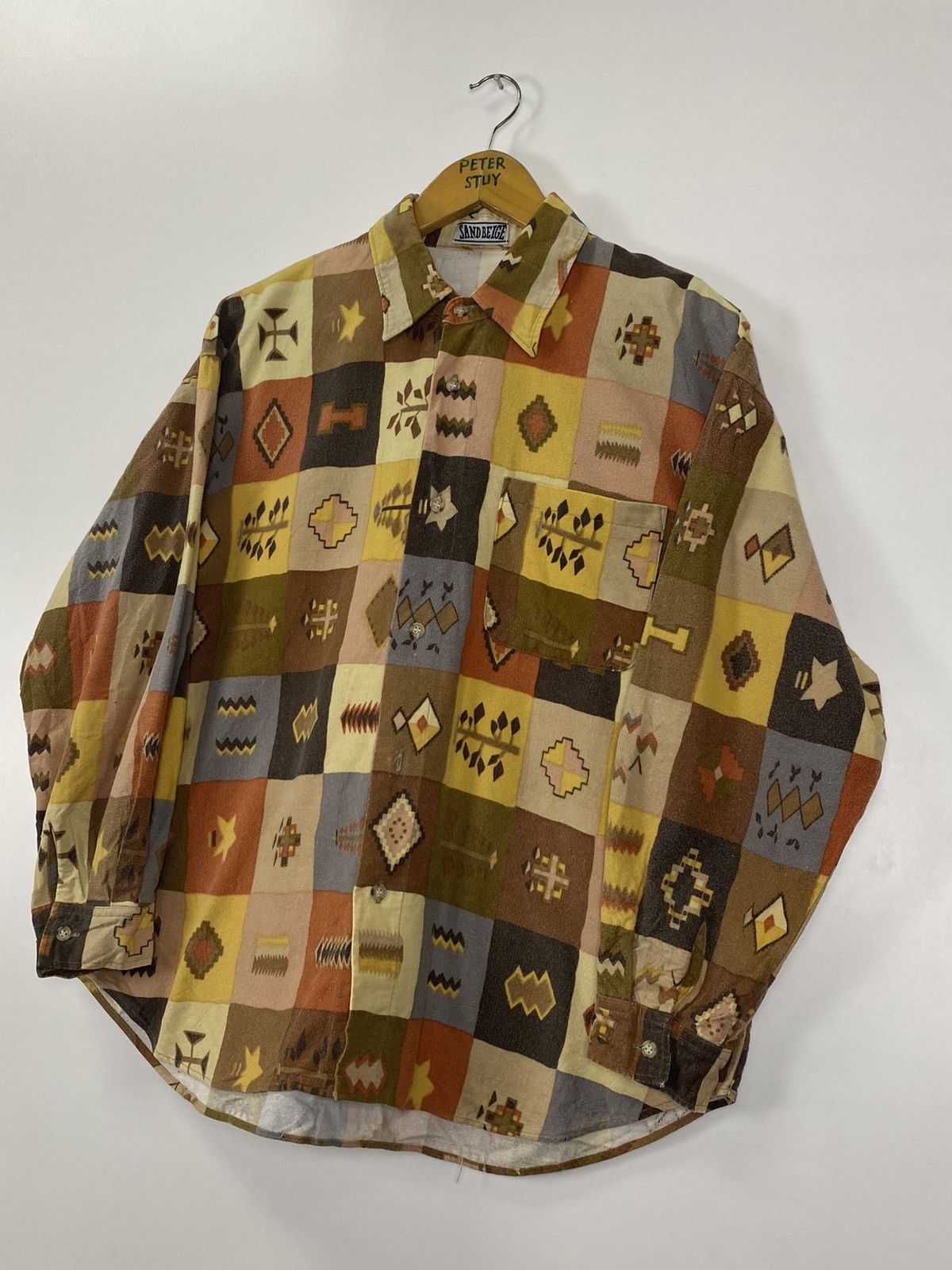Japanese Brand × Vintage Vintage Sand Beige Button Shirt Size US M / EU 48-50 / 2 - 3 Thumbnail