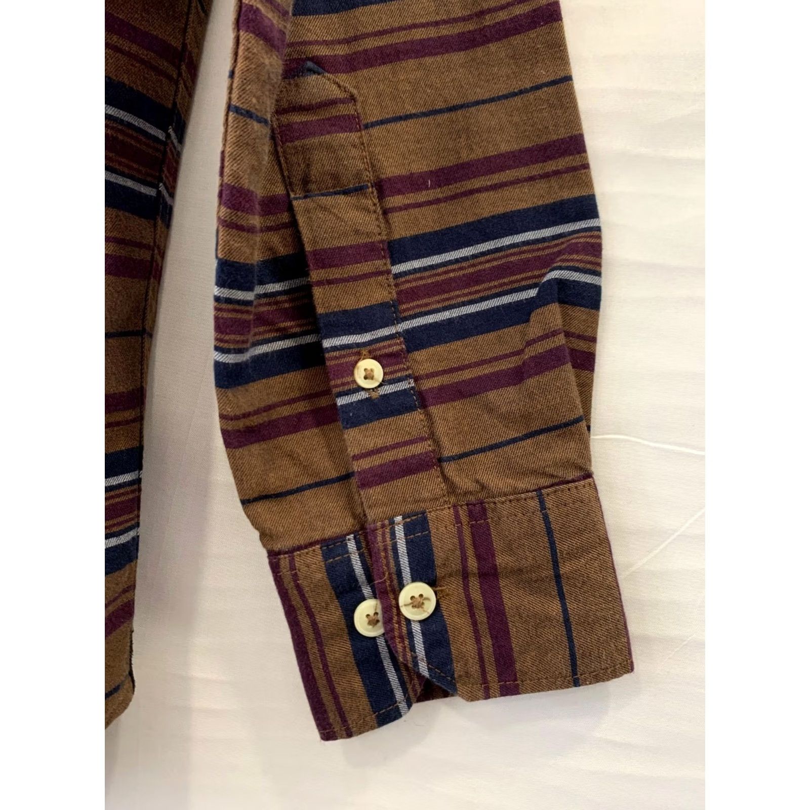 Doublet RRL Double RL Ralph Lauren Striped Button Down Shirt Mens Small Brown Western Size US S / EU 44-46 / 1 - 5 Thumbnail