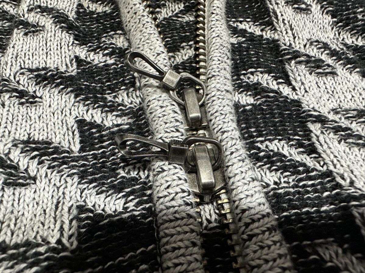 If Six Was Nine × Japanese Brand × Le Grande Bleu (L.G.B.) 🔥Sick Y2K Fuga Ribbed Knit Jacket Zip Houndstooth Jacquard Size US M / EU 48-50 / 2 - 9 Thumbnail