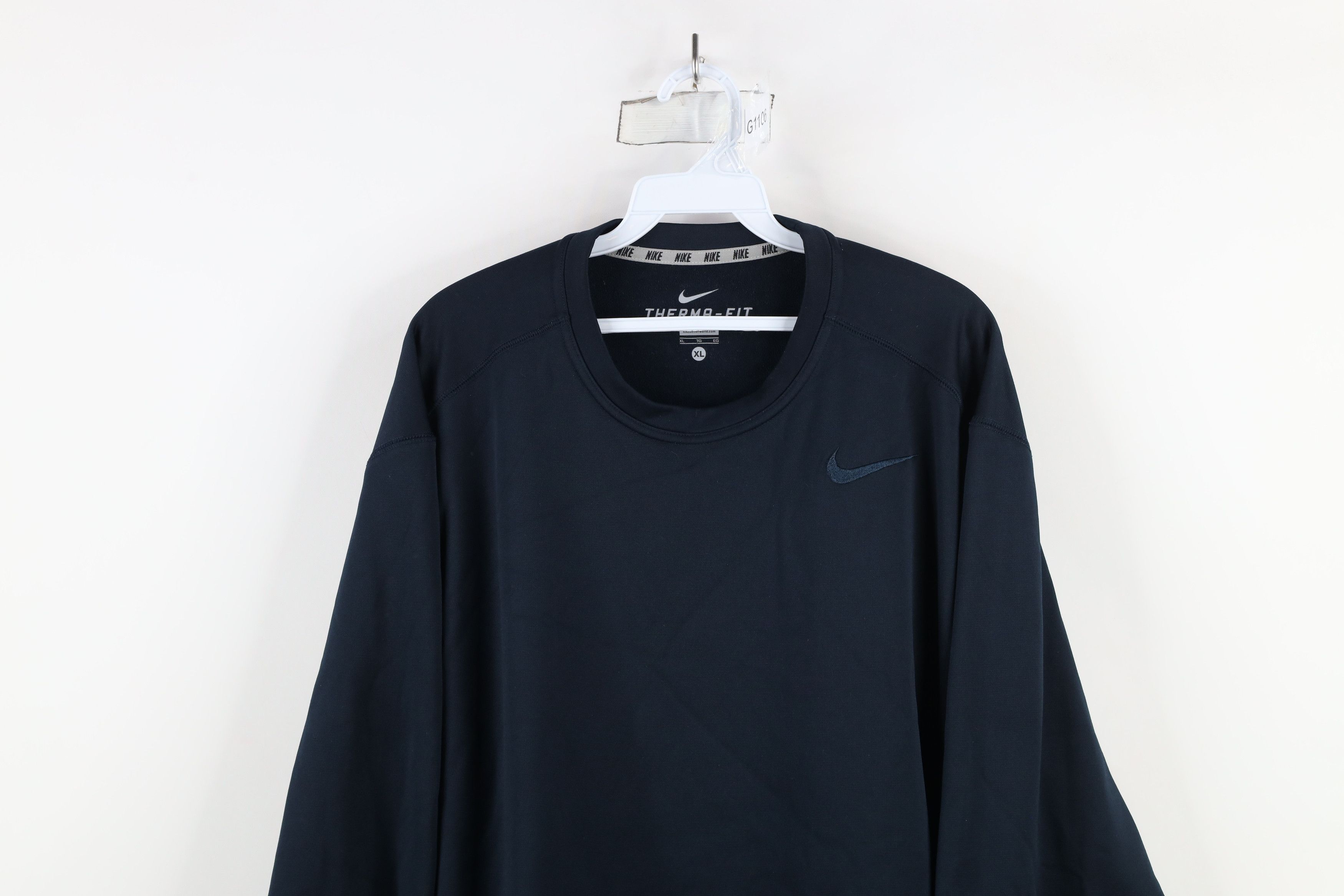 Nike × Vintage Vintage Y2K Nike Therma Fit Monochrome Lined Sweatshirt Size US XL / EU 56 / 4 - 2 Thumbnail