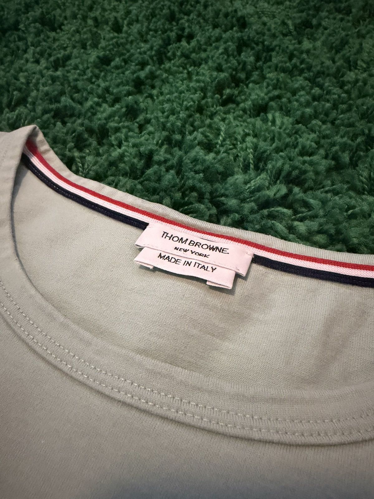 Thom Browne Thom Browne Seafoam Green Pocket Tee Sz. 5 Size US XXL / EU 58 / 5 - 5 Thumbnail