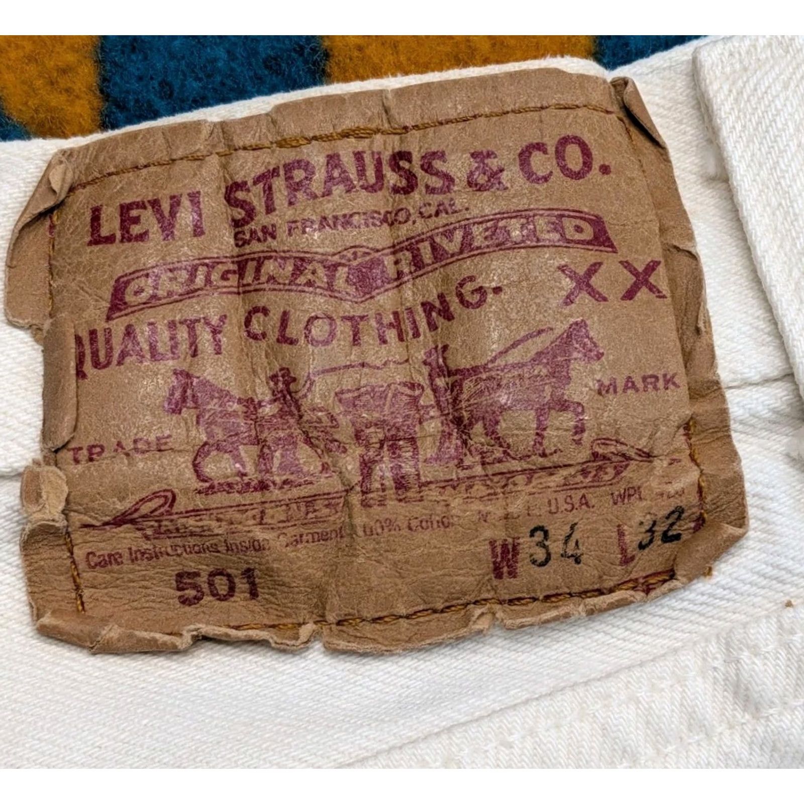 Levi's VINTAGE Levi's 501 XX Jeans White Denim Button Fly 32x31 USA 80s 90s Mens Size US 32 / EU 48 - 3 Thumbnail