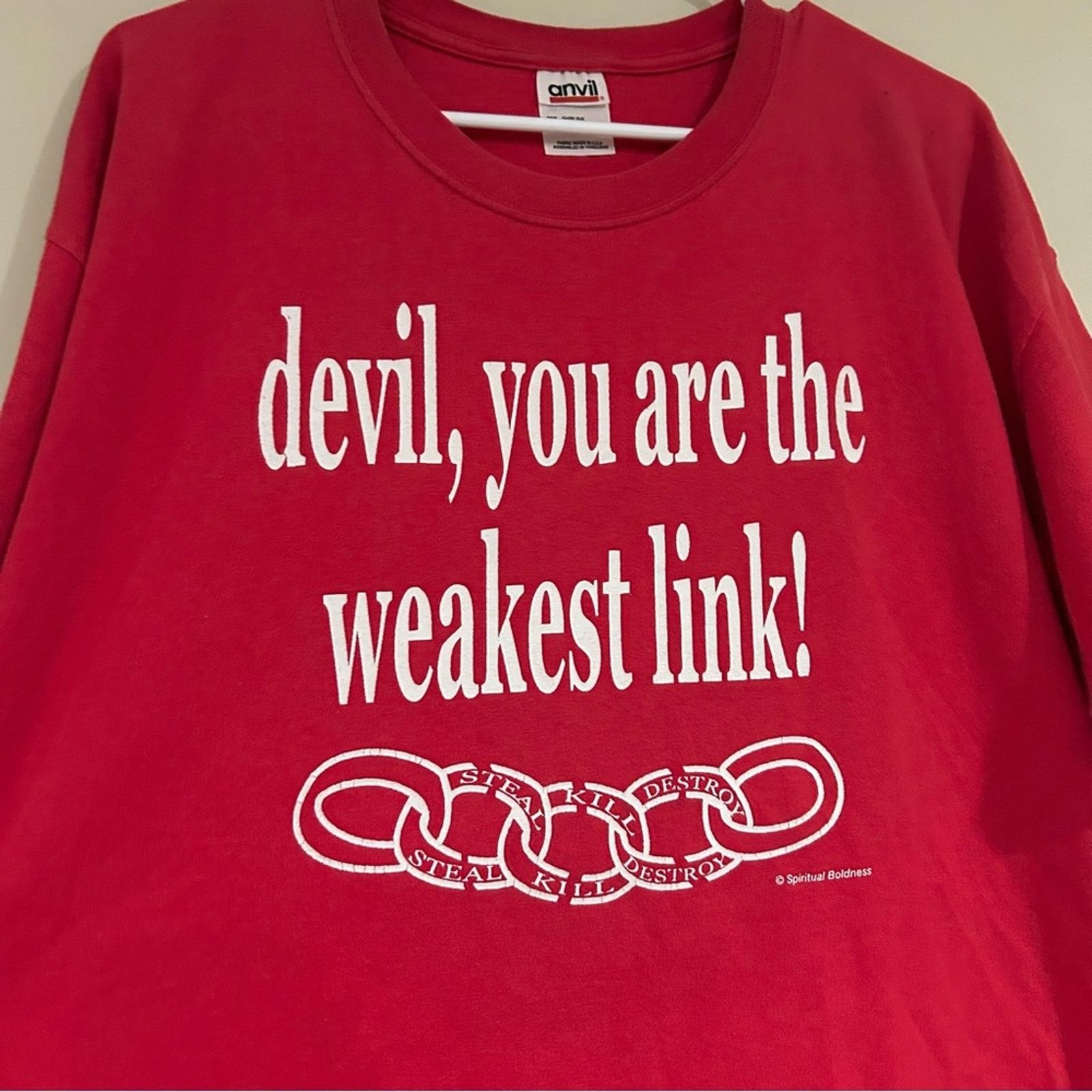 Anvil Vintage Devil You Are The Weakest Link Shirt Size US XL / EU 56 / 4 - 3 Thumbnail