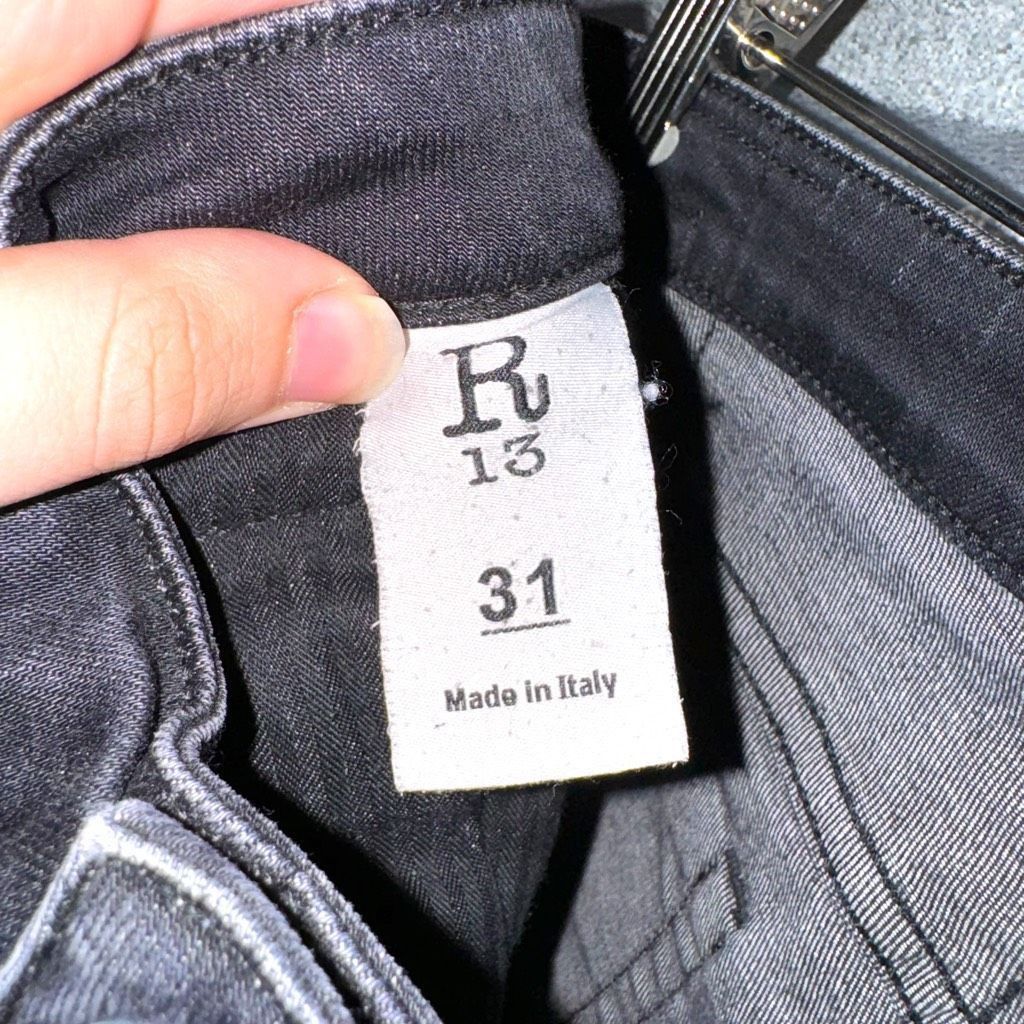 R13 R13 Denim Black Stretch Jeans Size 31 Size 30" / US 8 / IT 44 - 10 Thumbnail