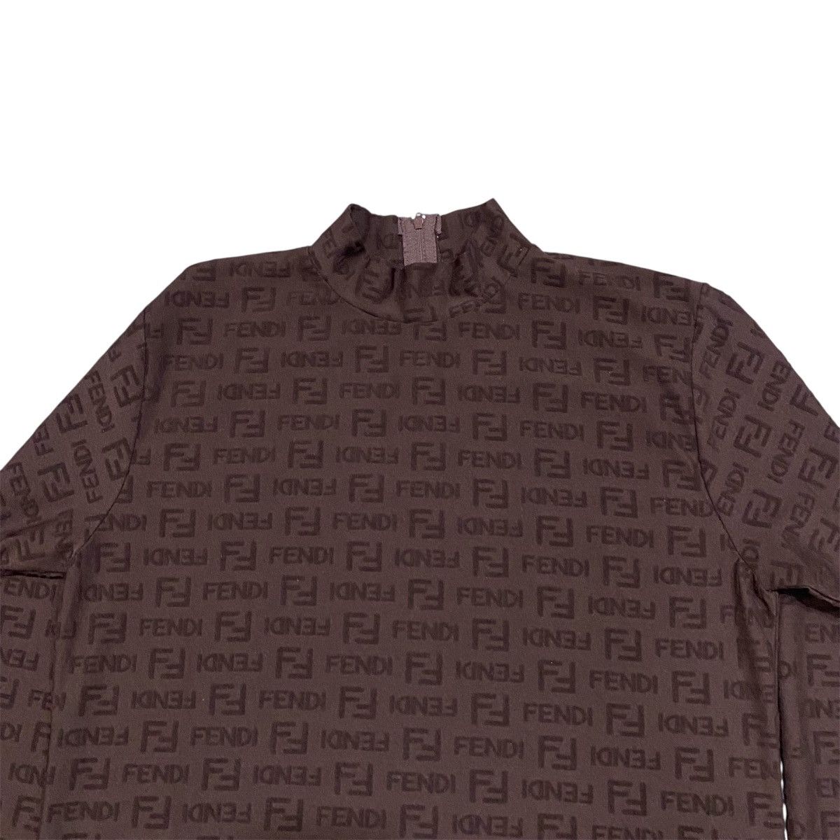 Fendi ‼️LAST DROP‼️Vintage Fendi FF Monogram Zucca Print Zip Neck Size M / US 6-8 / IT 42-44 - 3 Thumbnail