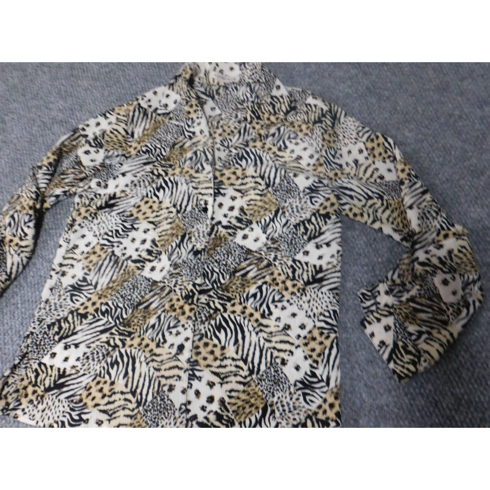 Vintage Notations Womens Blouse Button Down Large Brown Nature Size L / US 10 / IT 46 - 3 Thumbnail