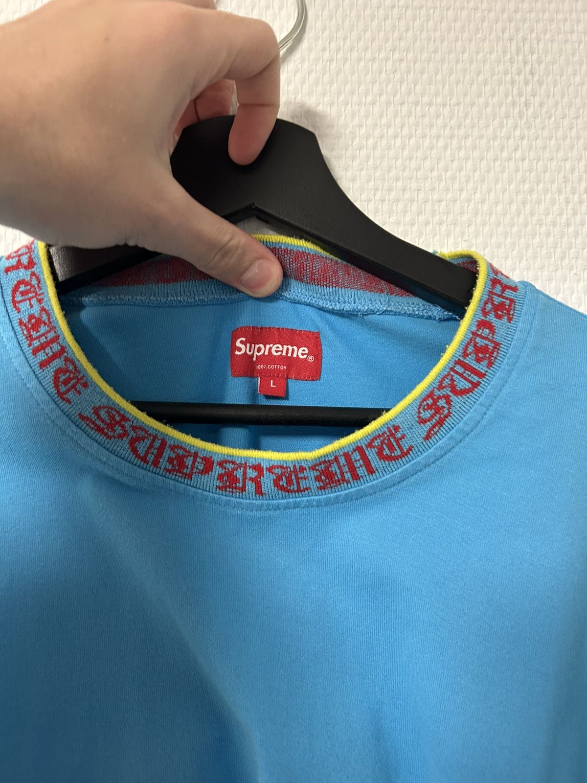 Supreme Supreme - SS21 Old English Collar longsleeve 💙❤️ Size US L / EU 52-54 / 3 - 2 Thumbnail