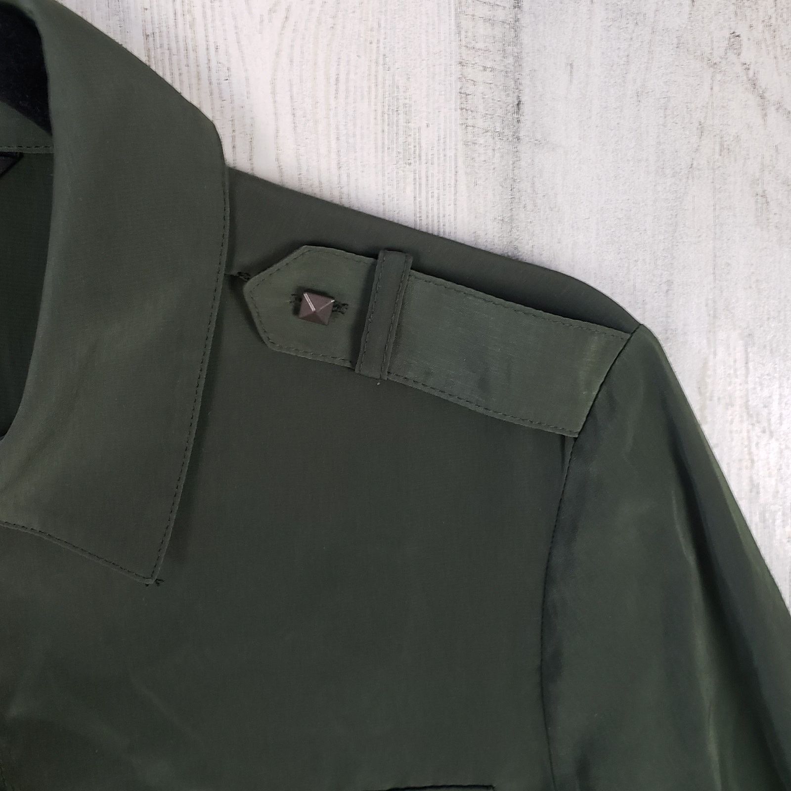 Rock & Republic Rock & Republic Green Long Sleeve Button Down Top Small Size S / US 4 / IT 40 - 3 Thumbnail