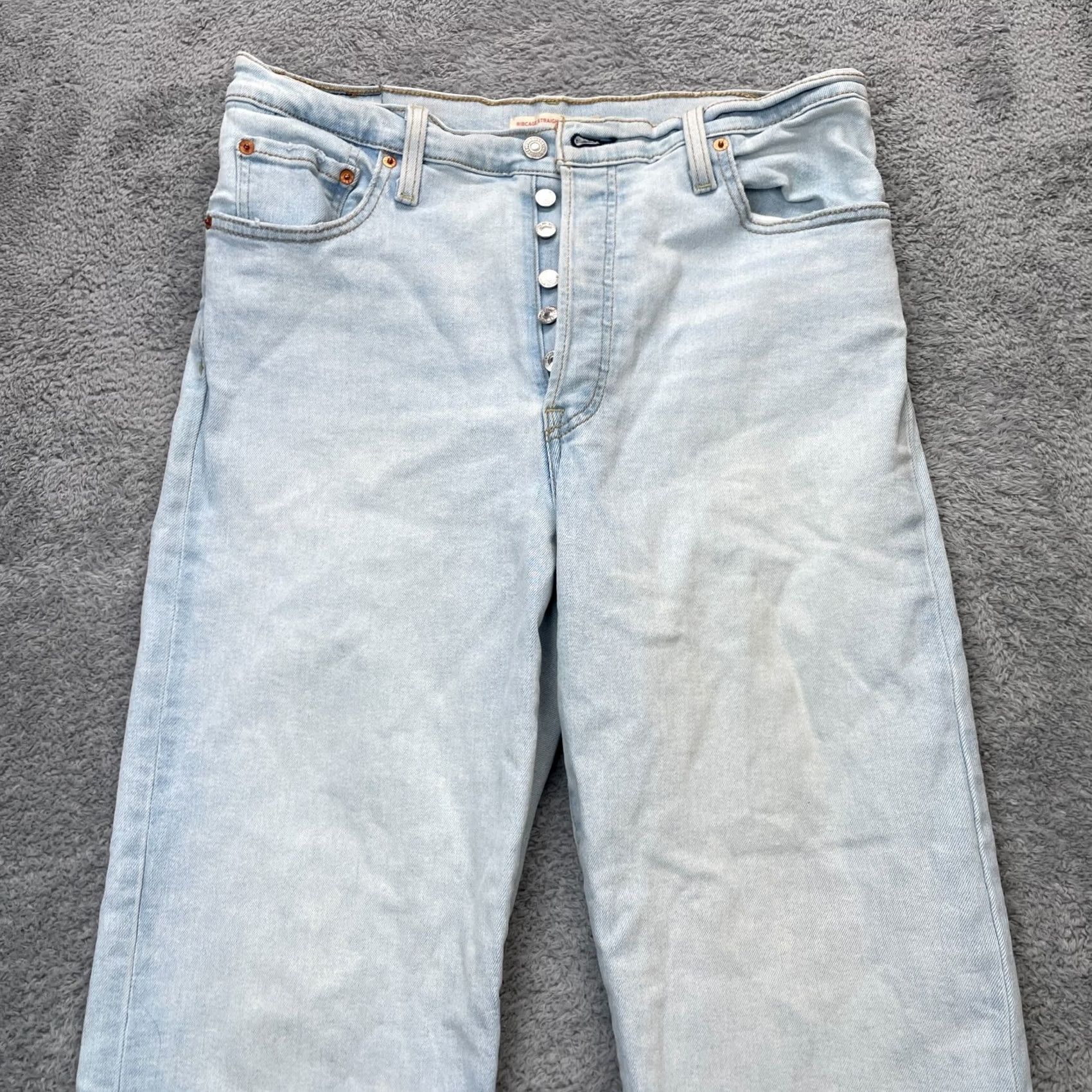 Levi's Levi's Jeans Womens 32 Blue Ribcage Straight Ankle Denim Cotton Logo Medium Wash Jeans Size 24" / US 00 / IT 34 - 5 Thumbnail