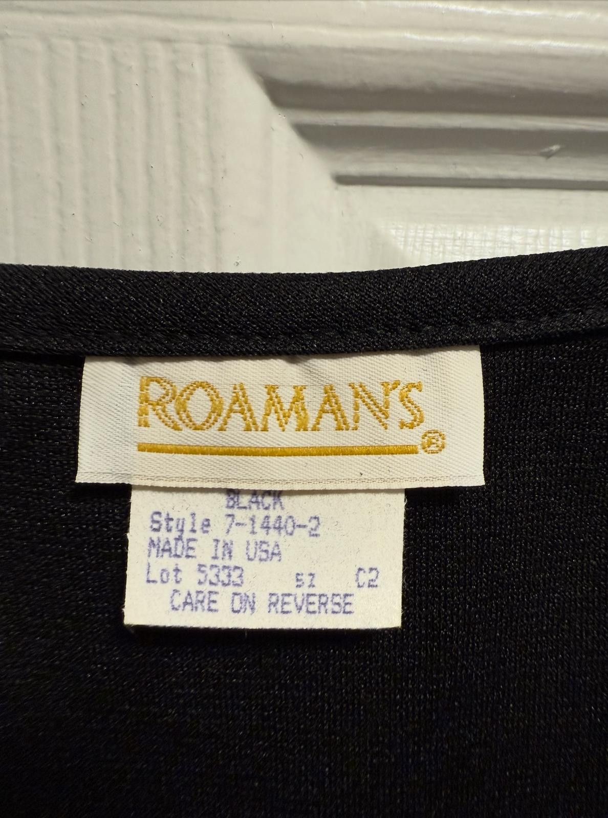 Designer Classic Roaman’s Black Tie-Front Sleeveless Top C2 Size M / US 6-8 / IT 42-44 - 2 Thumbnail