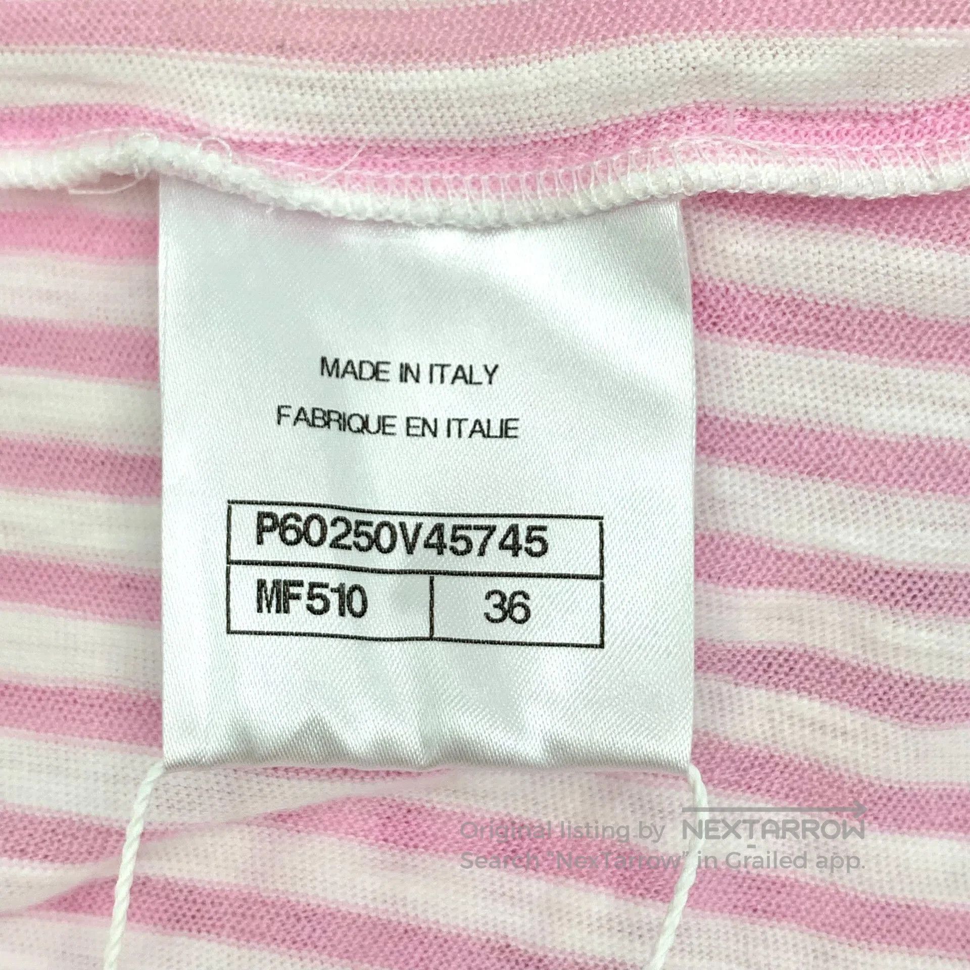 Chanel Chanel Light Pink Vertical Stripe Cotton Round Neck Short Size XS / US 0-2 / IT 36-38 - 9 Thumbnail