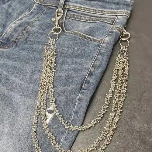 Jewelry Bead Flower Three Tier Silvery Pants Chain Size ONE SIZE - 7 Thumbnail