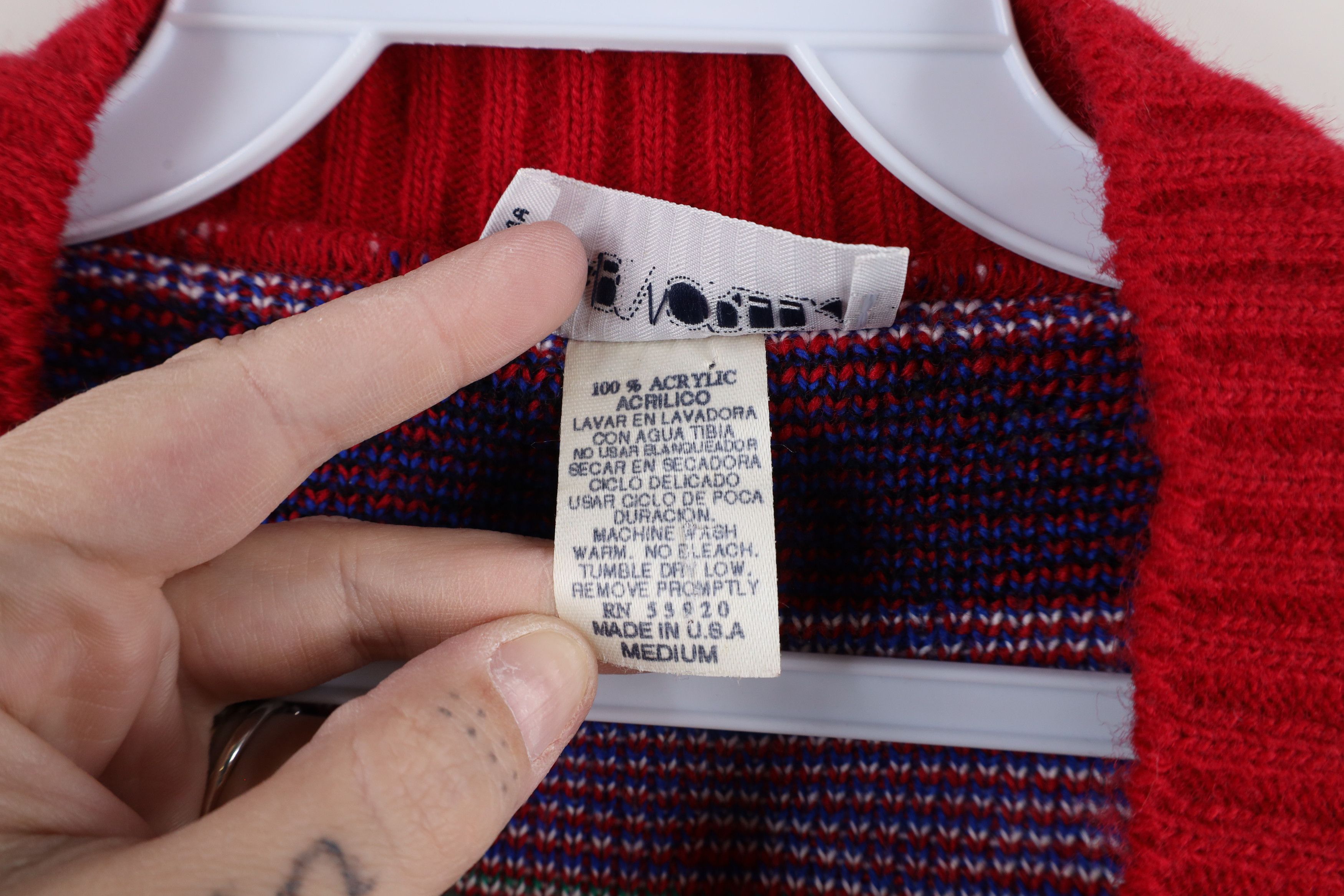 Vintage Vintage 90s Streetwear Geometric Knit Cardigan Sweater USA Size M / US 6-8 / IT 42-44 - 5 Thumbnail
