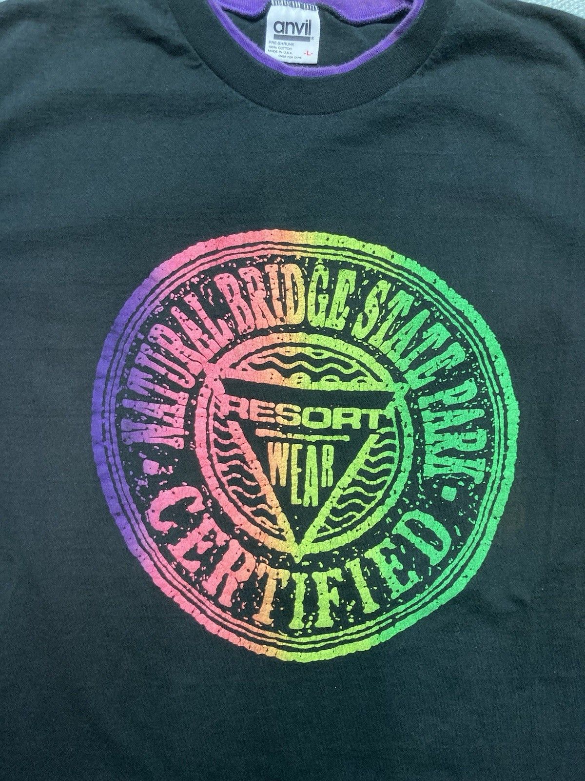 Anvil × Vintage 90s tshirt natural bridge state park rainbow single stitch L Size US L / EU 52-54 / 3 - 2 Thumbnail