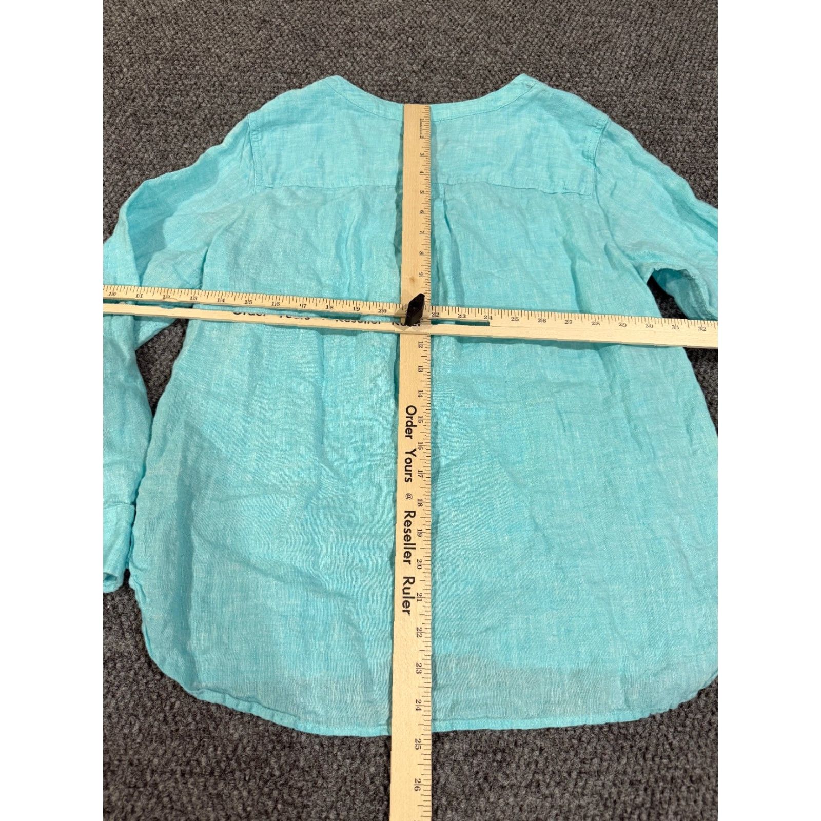 Talbots Talbots Button Front Shirt Womens Petite Large Green Linen Long Sleeve Casual Blouse Size L / US 10 / IT 46 - 7 Thumbnail