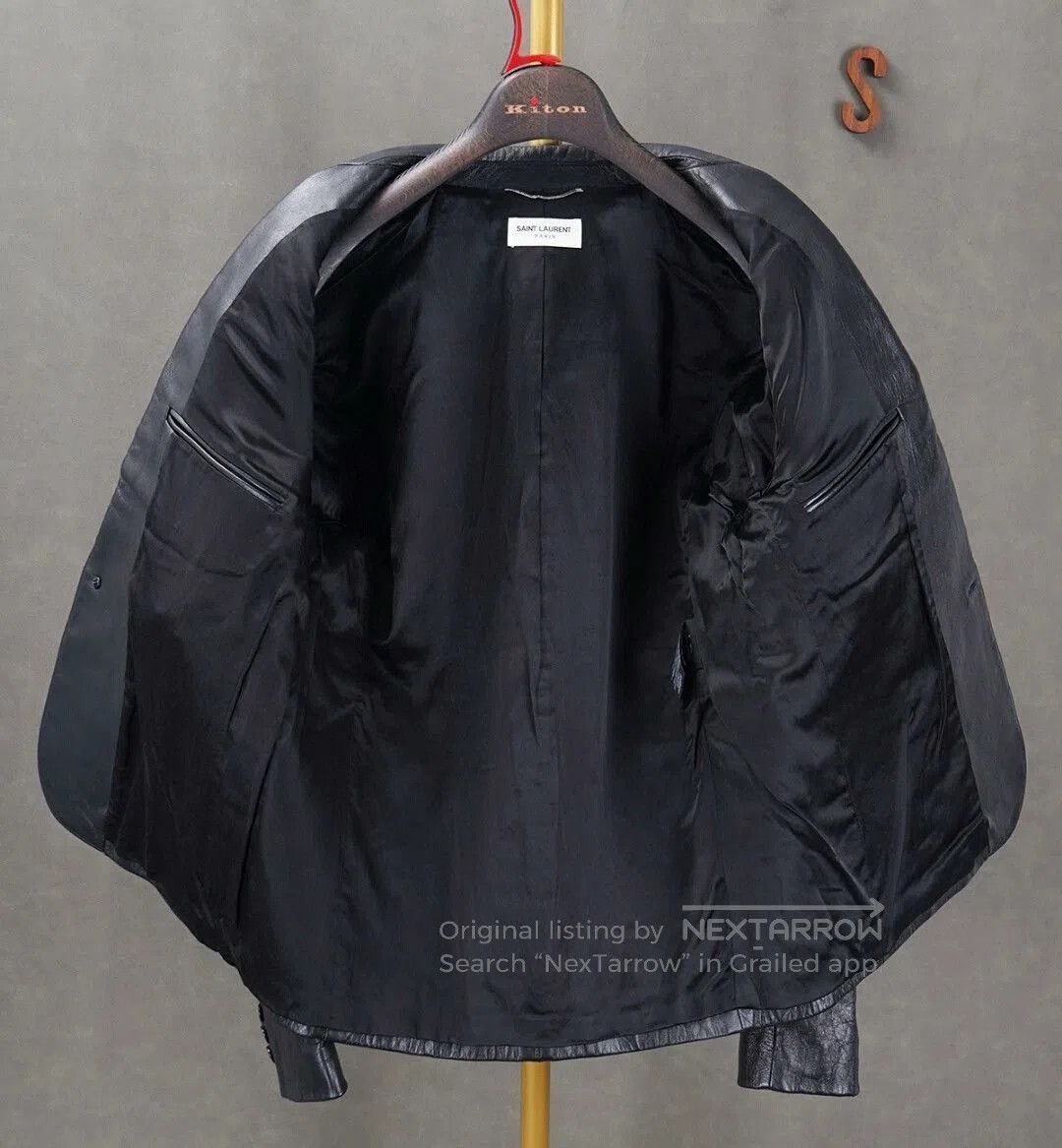 Yves Saint Laurent Saint Laurent Black Leather Blazer Jacket. Size US L / EU 52-54 / 3 - 4 Thumbnail