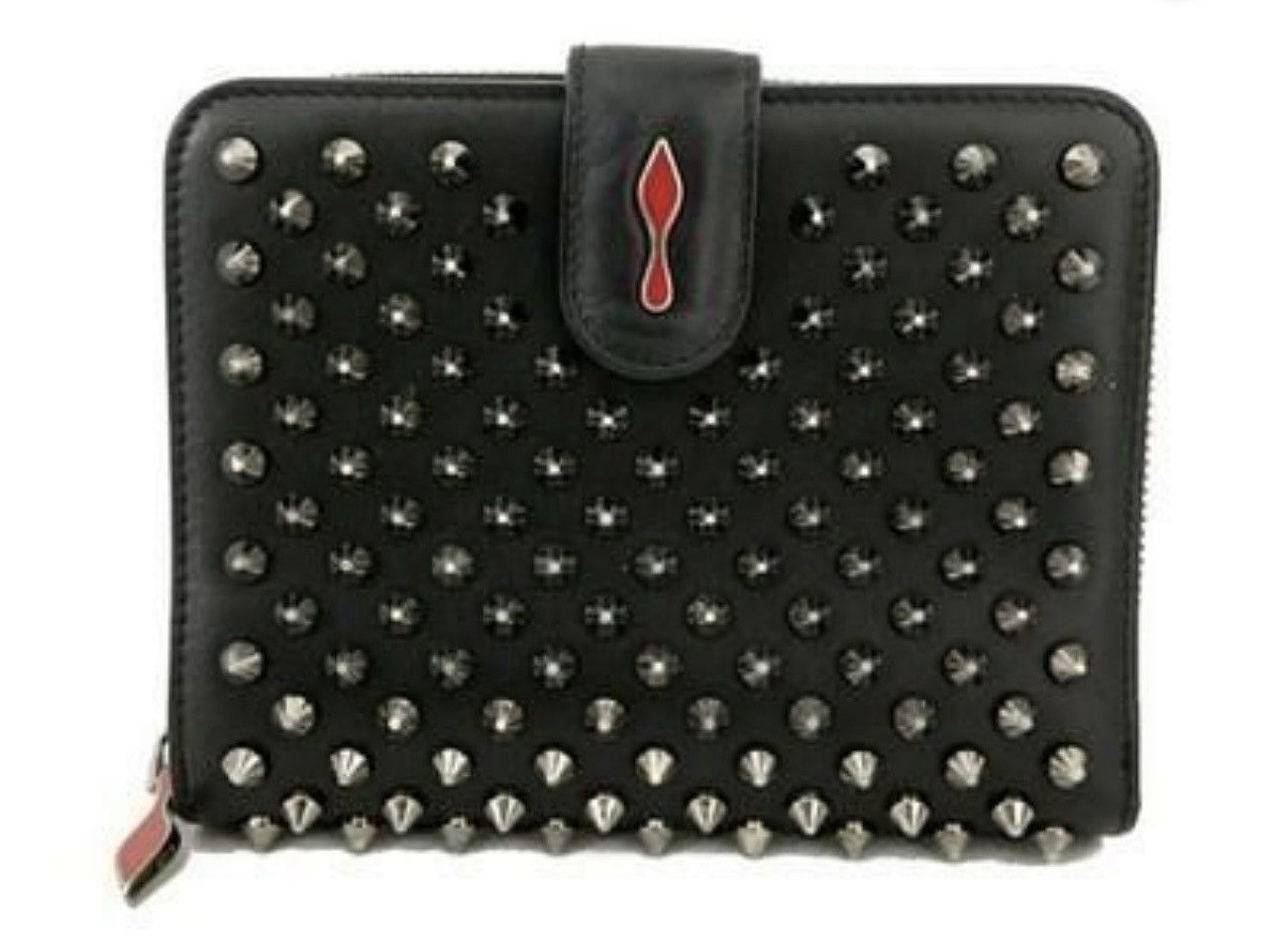 Christian Louboutin Christian Louboutin Panettone Spike Black Leather Wallet Size ONE SIZE - 1 Thumbnail