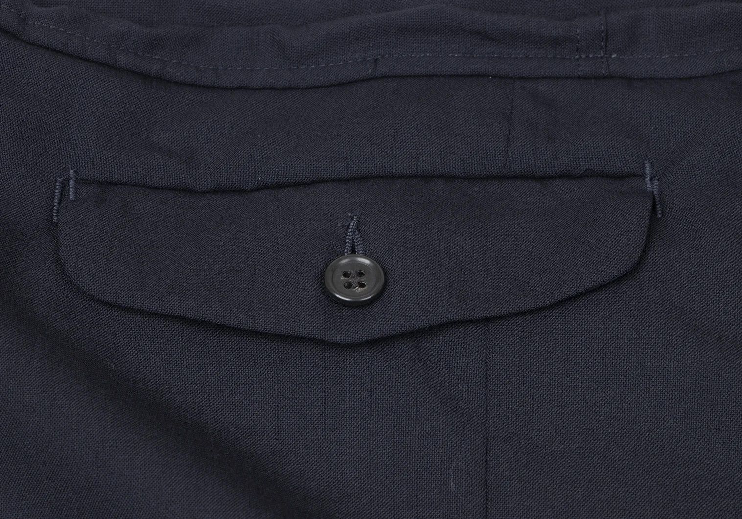Ganryu Wool Gathered Design Wide Cropped Pants in Navy, Size M Size US 36 / EU 52 - 11 Thumbnail