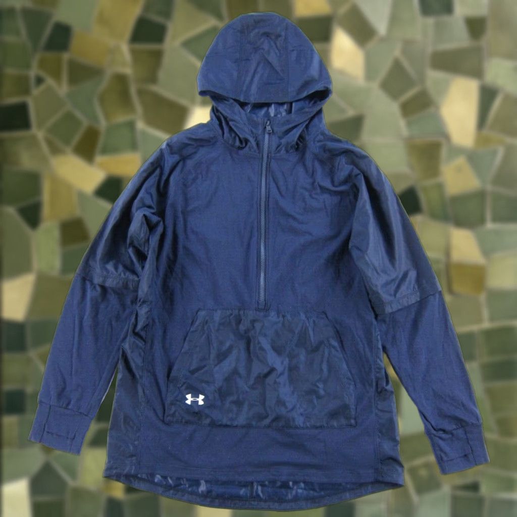 Under Armour Under Armour Blue Running Pullover Windbreaker Oversize Trench Jacket Women Small Size S / US 4 / IT 40 - 1 Thumbnail