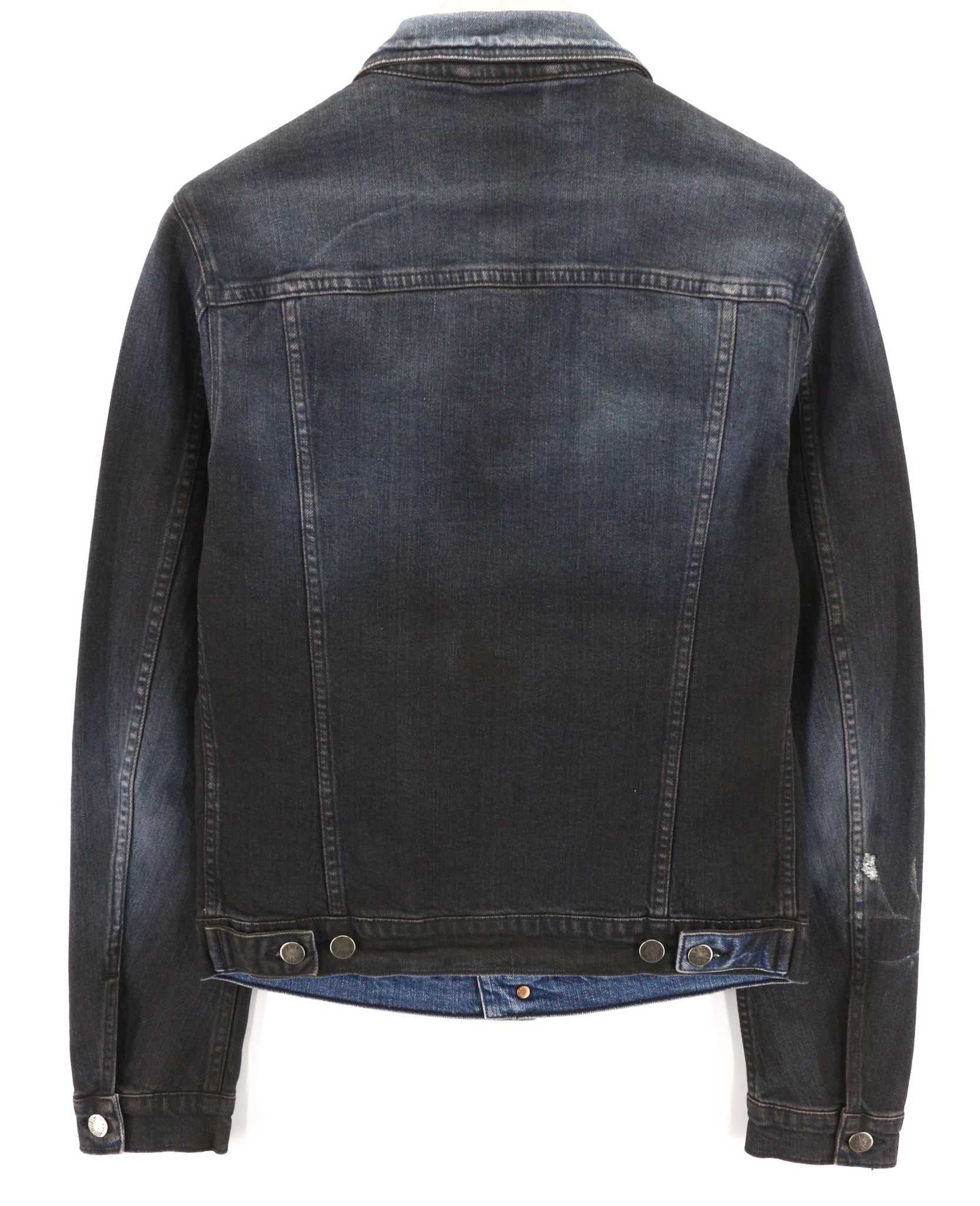 Nudie Jeans PERRY S Denim Black On Blue Buttoned Jacket 80747 Size US S / EU 44-46 / 1 - 2 Thumbnail