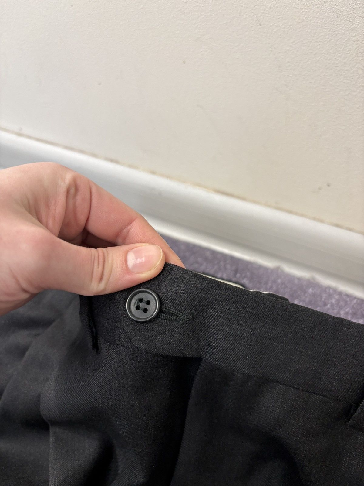 Corneliani Corneliani Men’s Charcoal Black Pleated Wool Dress Pants Size US 36 / EU 52 - 8 Thumbnail
