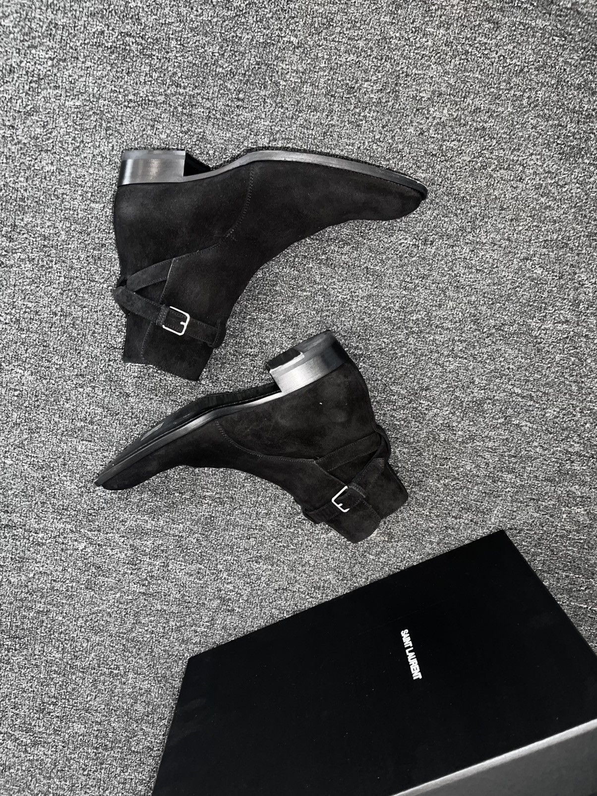 Hedi Slimane Saint Laurent Jodhpur Boots In Suede Black Size US 7 / EU 40 - 2 Thumbnail