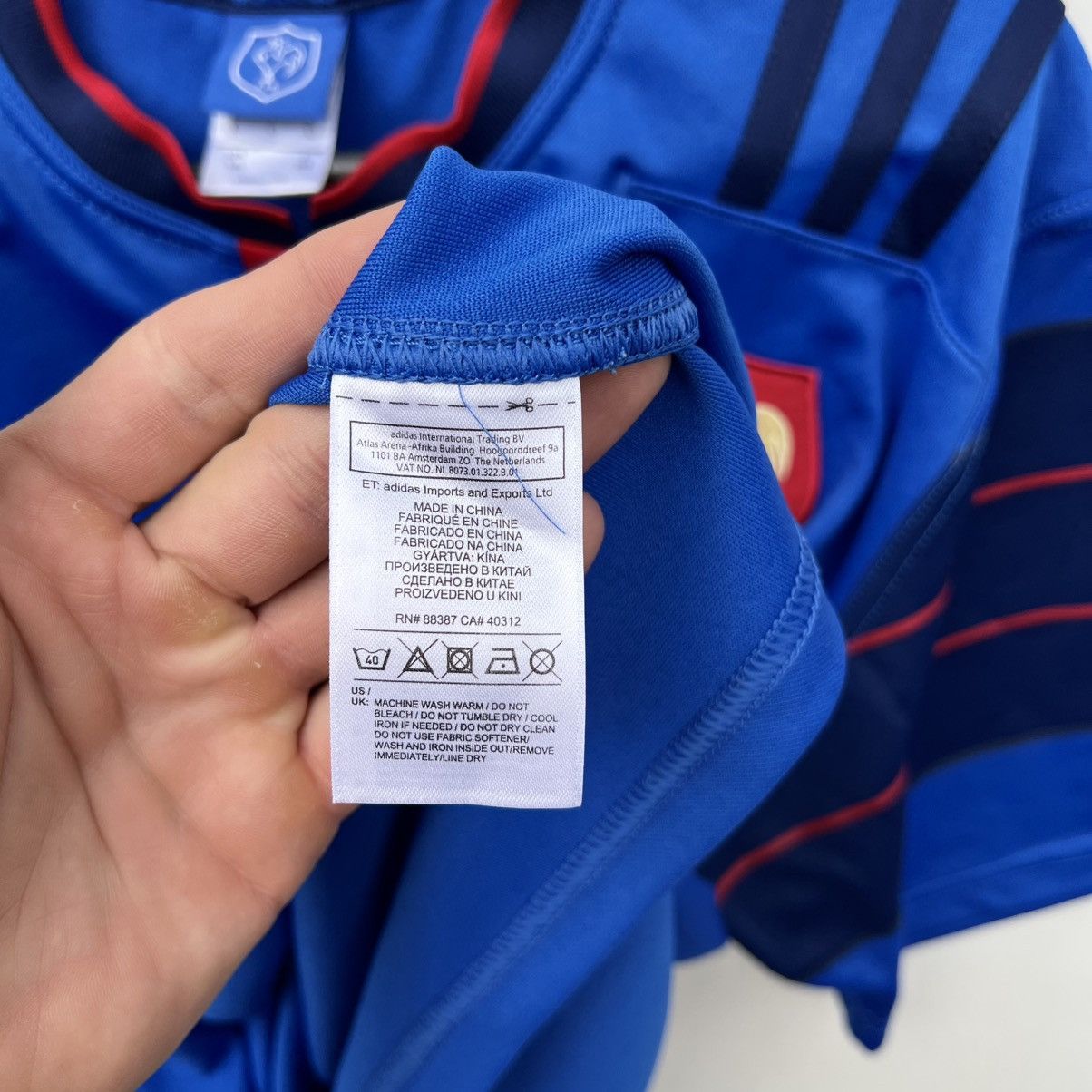 Adidas France 2015-2016 Home Rugby Jersey Shirt Size US L / EU 52-54 / 3 - 7 Thumbnail