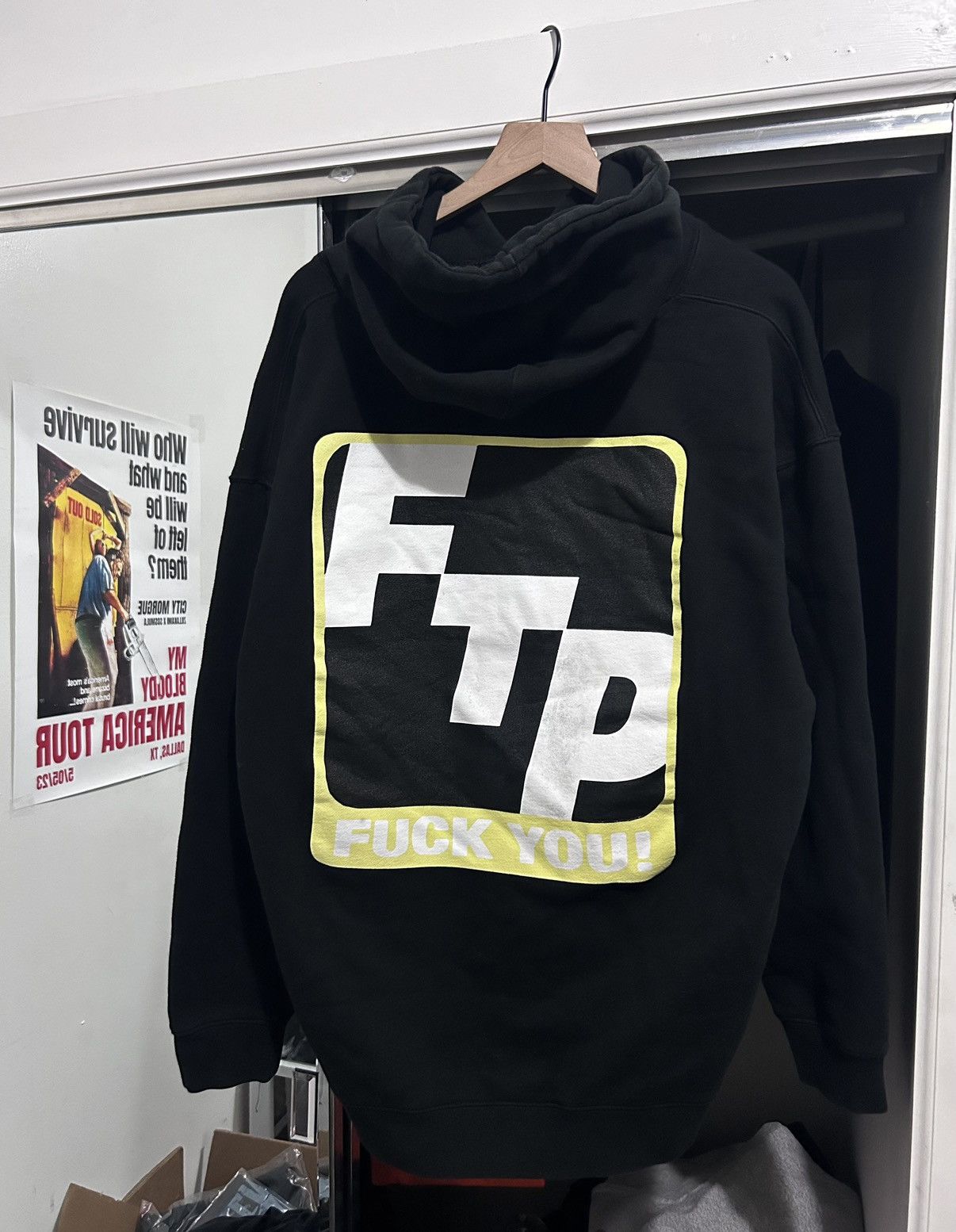 image of Fuck The Population Ftp "fuck You" Hoodie in Black, Men's (Size 2XL)