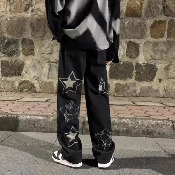 Japanese Brand Hitomi x Kumi High street star patch wide leg jeans Size US 32 / EU 48 - 3 Thumbnail