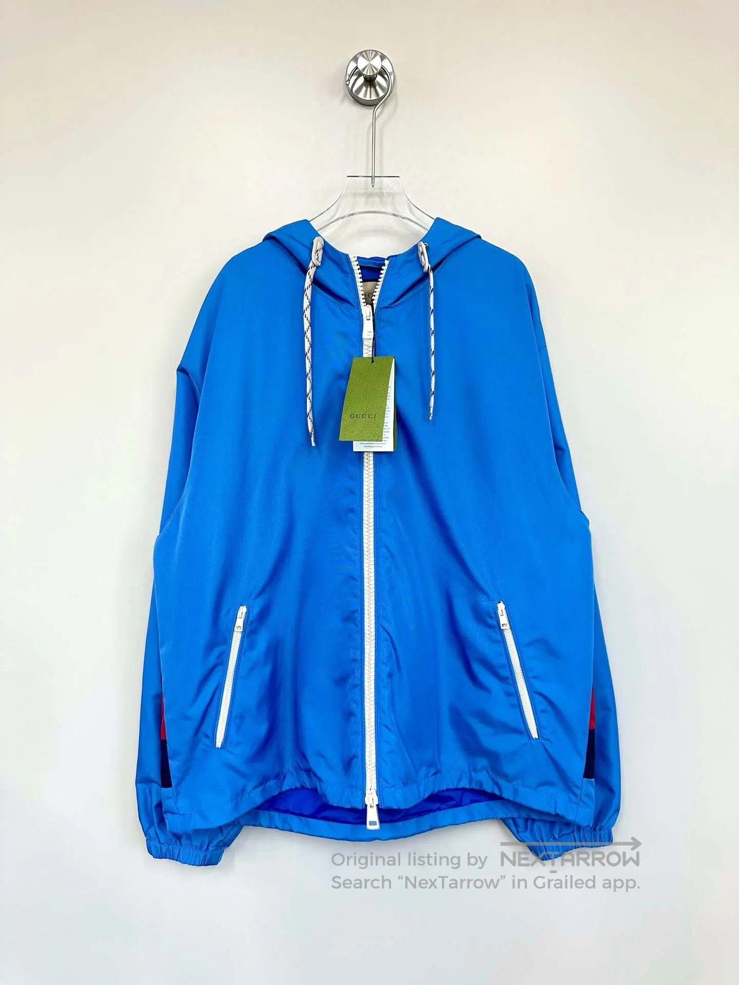 Gucci Guicci Blue back logo zippered hooded windbreaker| Size US L / EU 52-54 / 3 - 1 Thumbnail