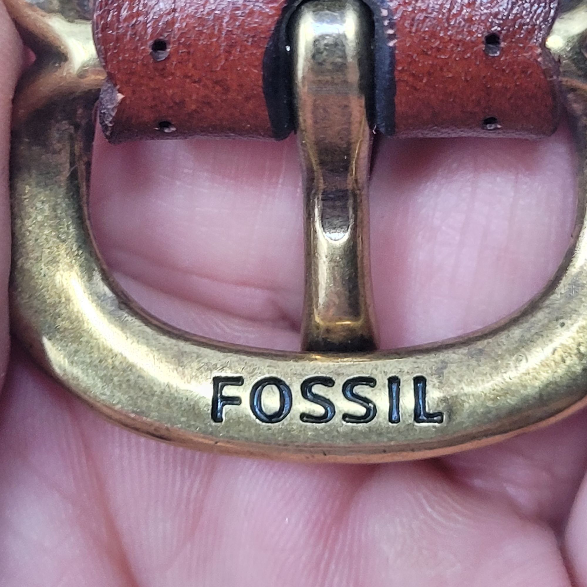 Fossil Vintage Fossil Womens Brown Leather Belt L Scalloped Perfora Size ONE SIZE - 8 Thumbnail