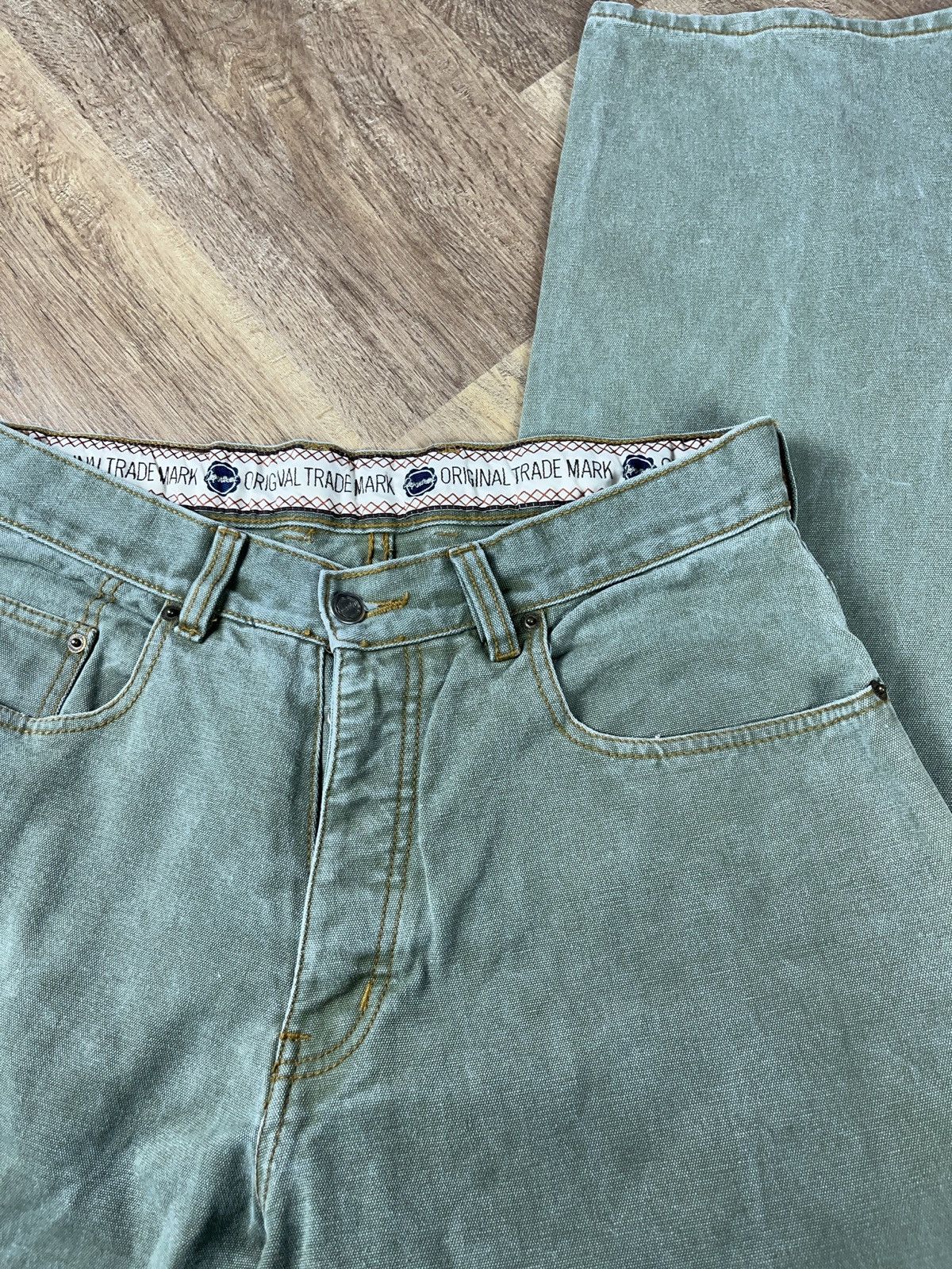 Vintage ➕baggy jeans washed green jnco style streetwear hype y2k Size US 32 / EU 48 - 3 Thumbnail