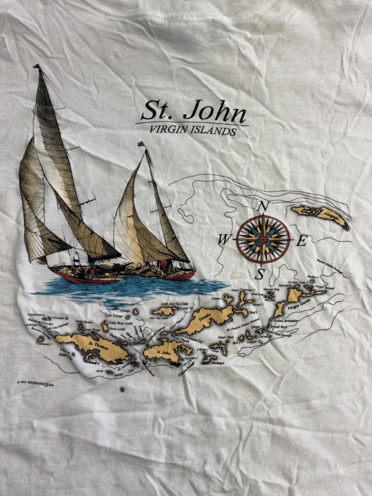 Designer VTG Sailing T-shirt St. John Virgin Islands Tee 1992 L Size US L / EU 52-54 / 3 - 5 Thumbnail