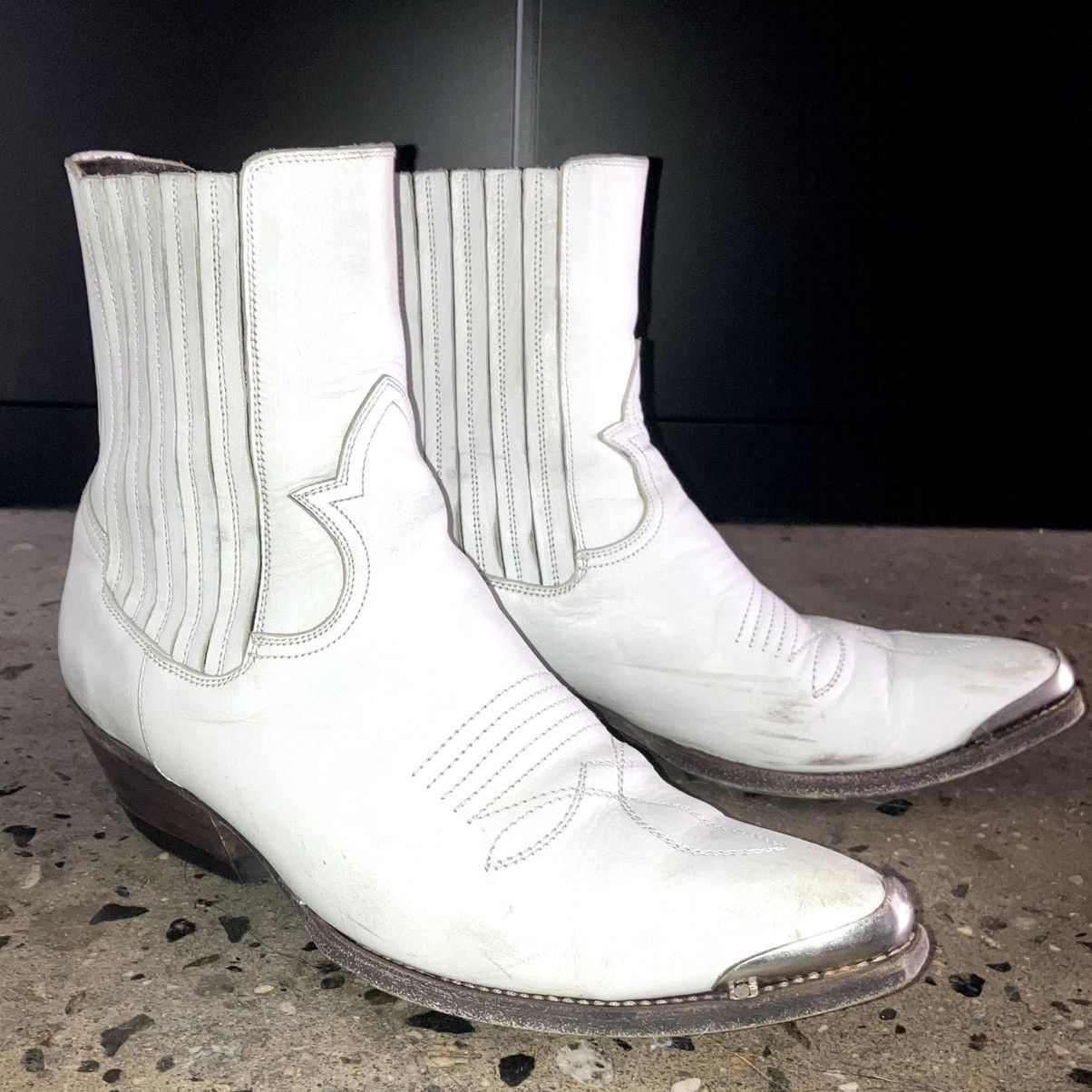 Celine SS22 Cosmic Cruiser Metal Toe Western Boots White Size US 8 / EU 41 - 1 Thumbnail