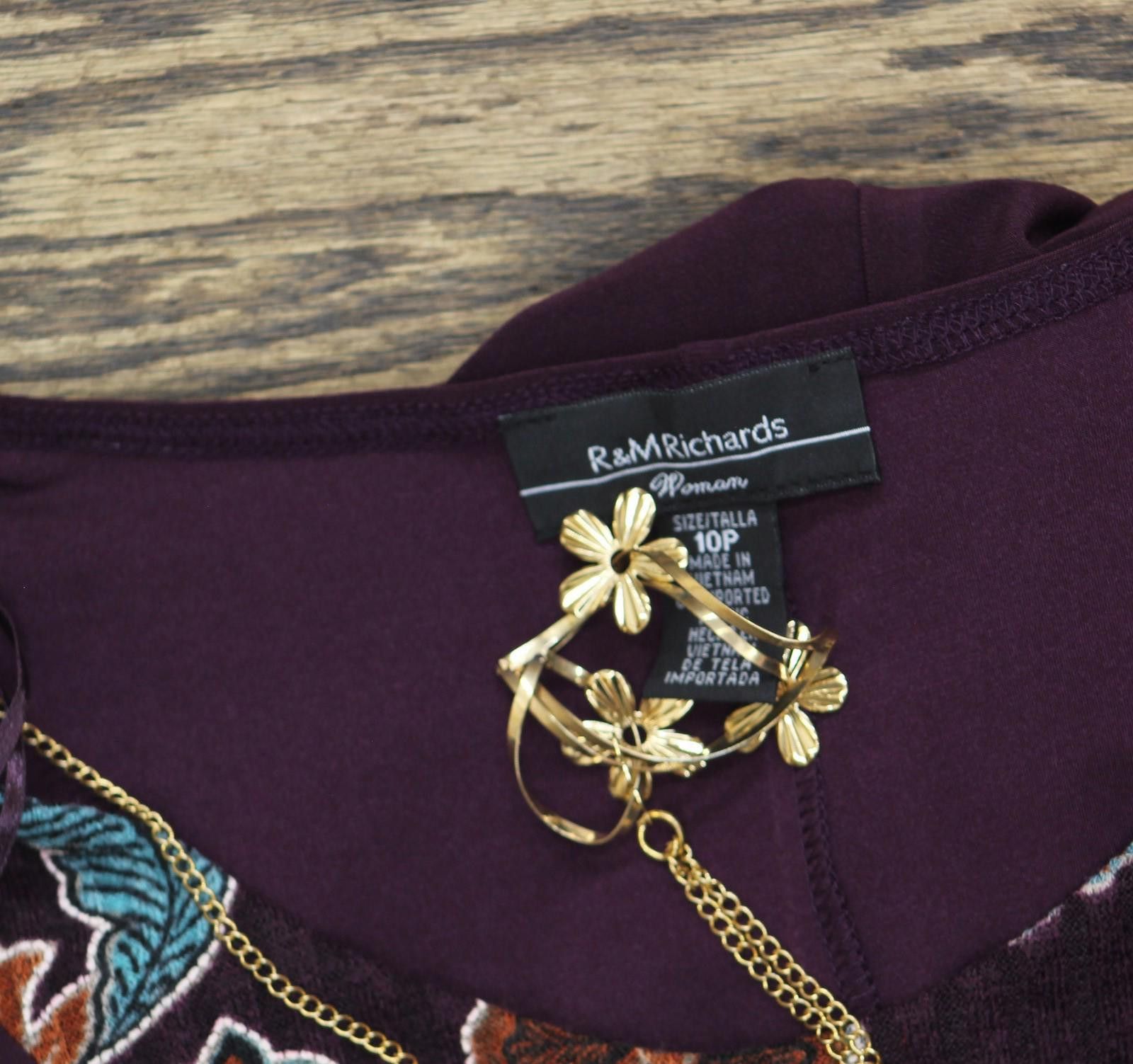 Other Nwt R&m Richards With Dress Necklace Eggplant Purple 10p Size L / US 10 / IT 46 - 4 Thumbnail