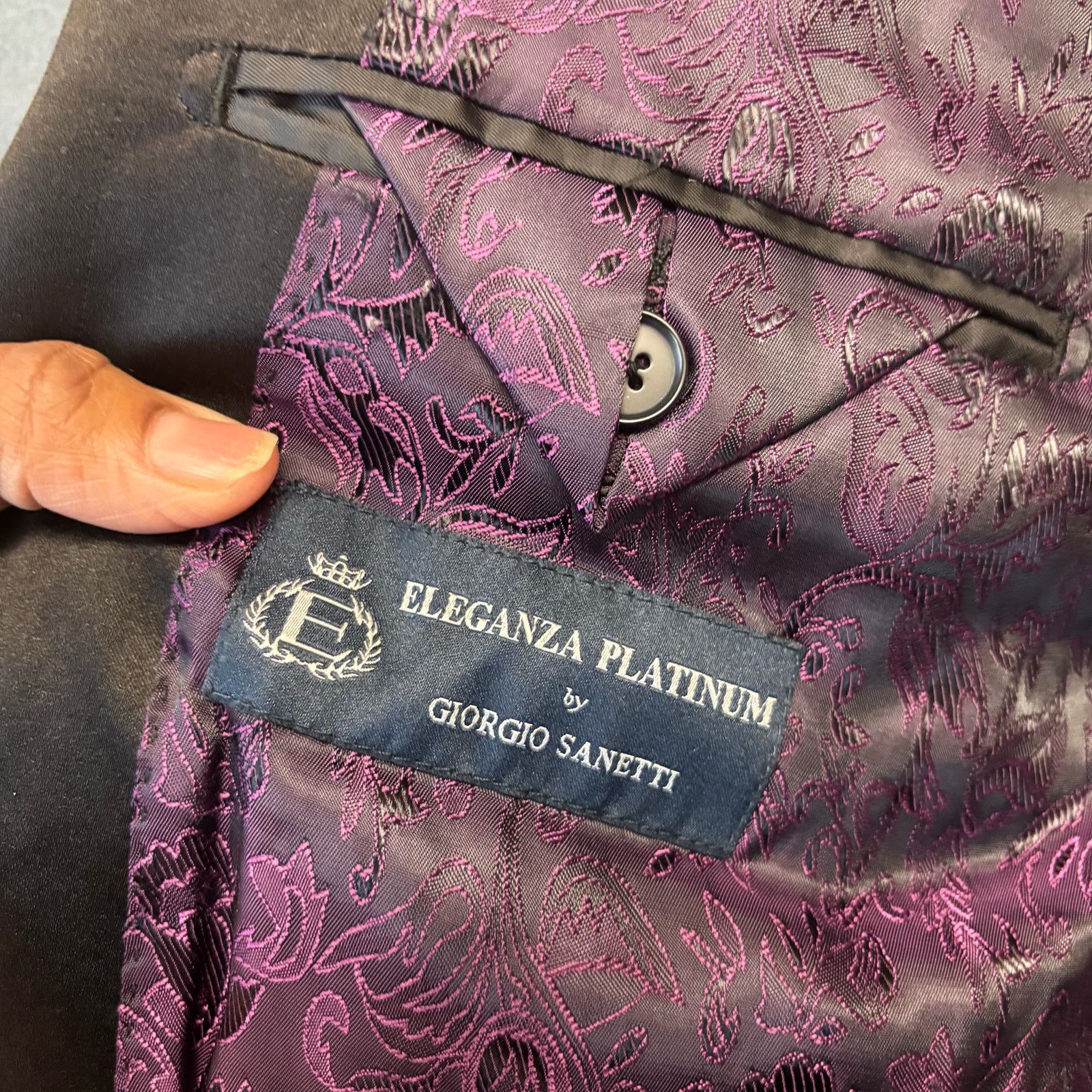 Other Eleganza Platinum Giorgio Sanetti Camo Blazer Super 140s 50R Size 50R - 4 Thumbnail